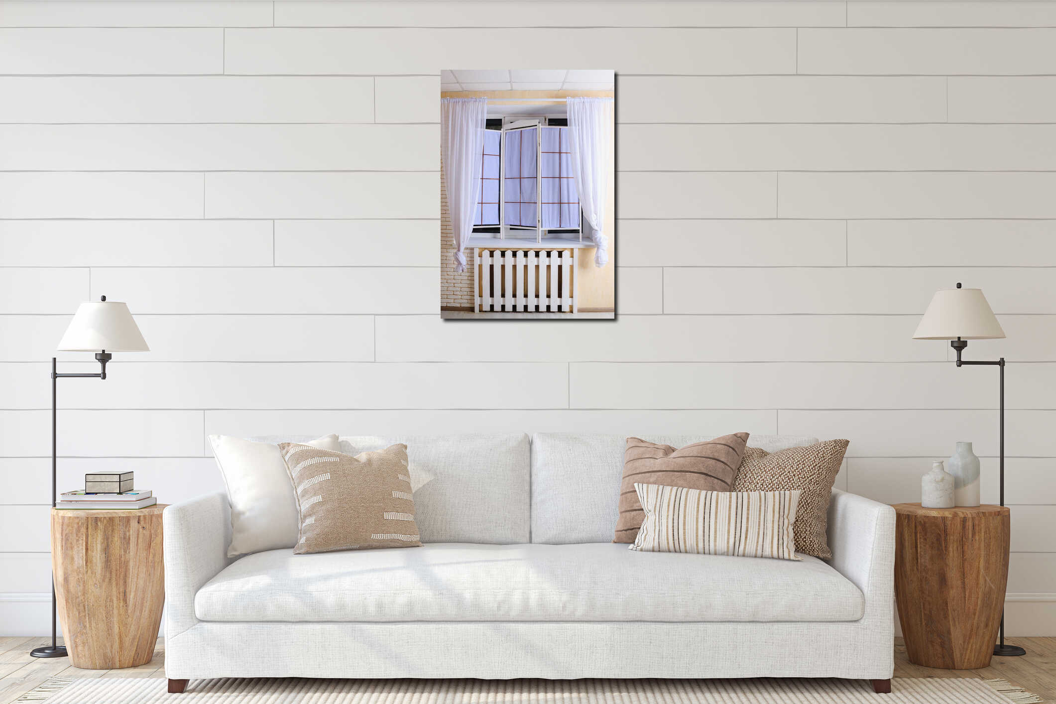 Interrior, cozy home window interior mockup