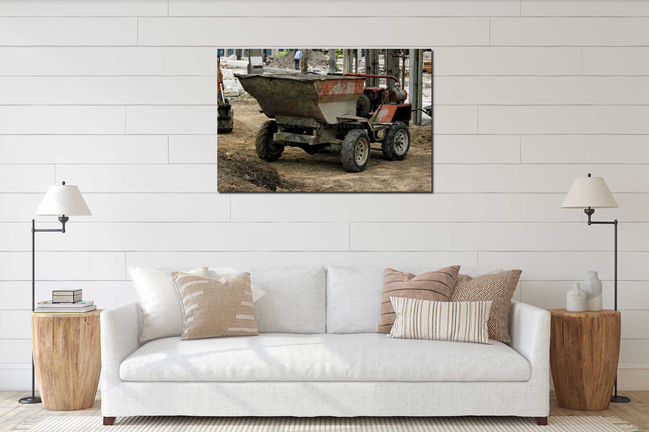 Canvas hanging interior mockup