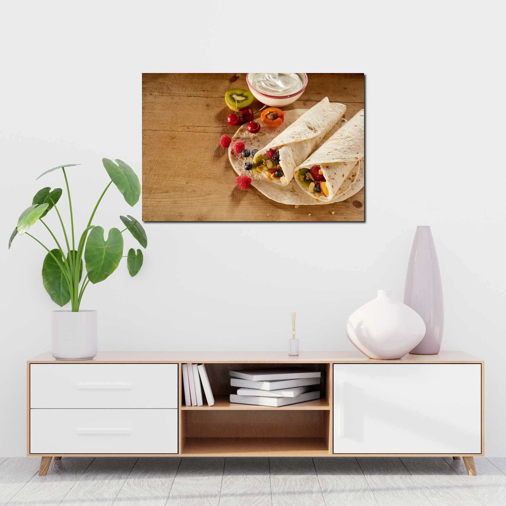 Canvas above sofa for size context