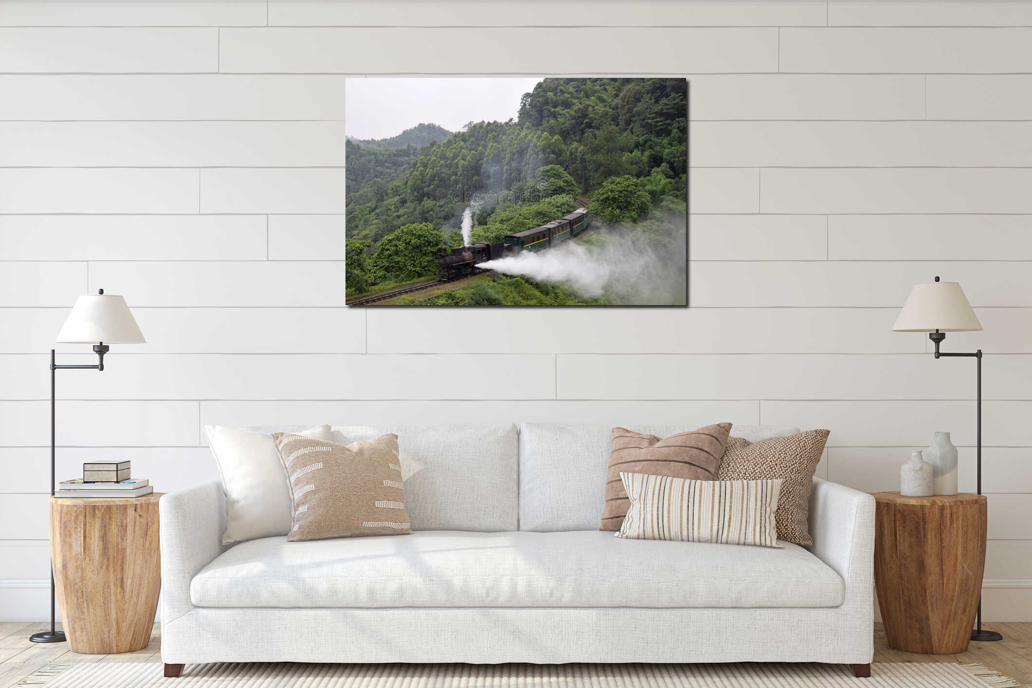 Jiayang Steam Train in Sichuan province in China interior mockup