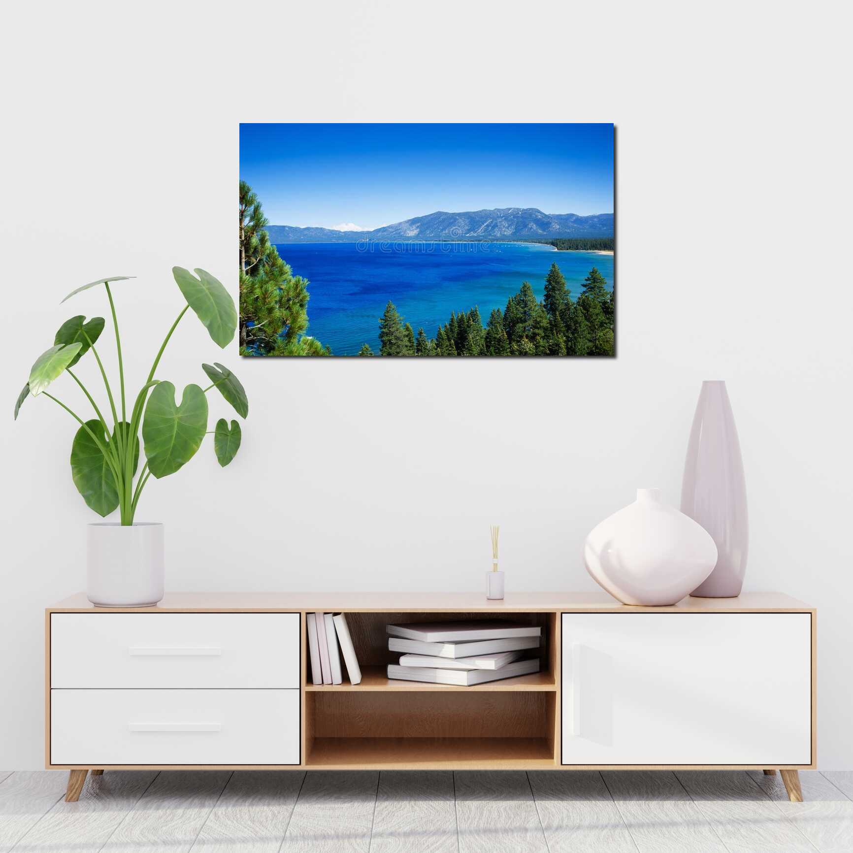 Canvas above sofa for size context