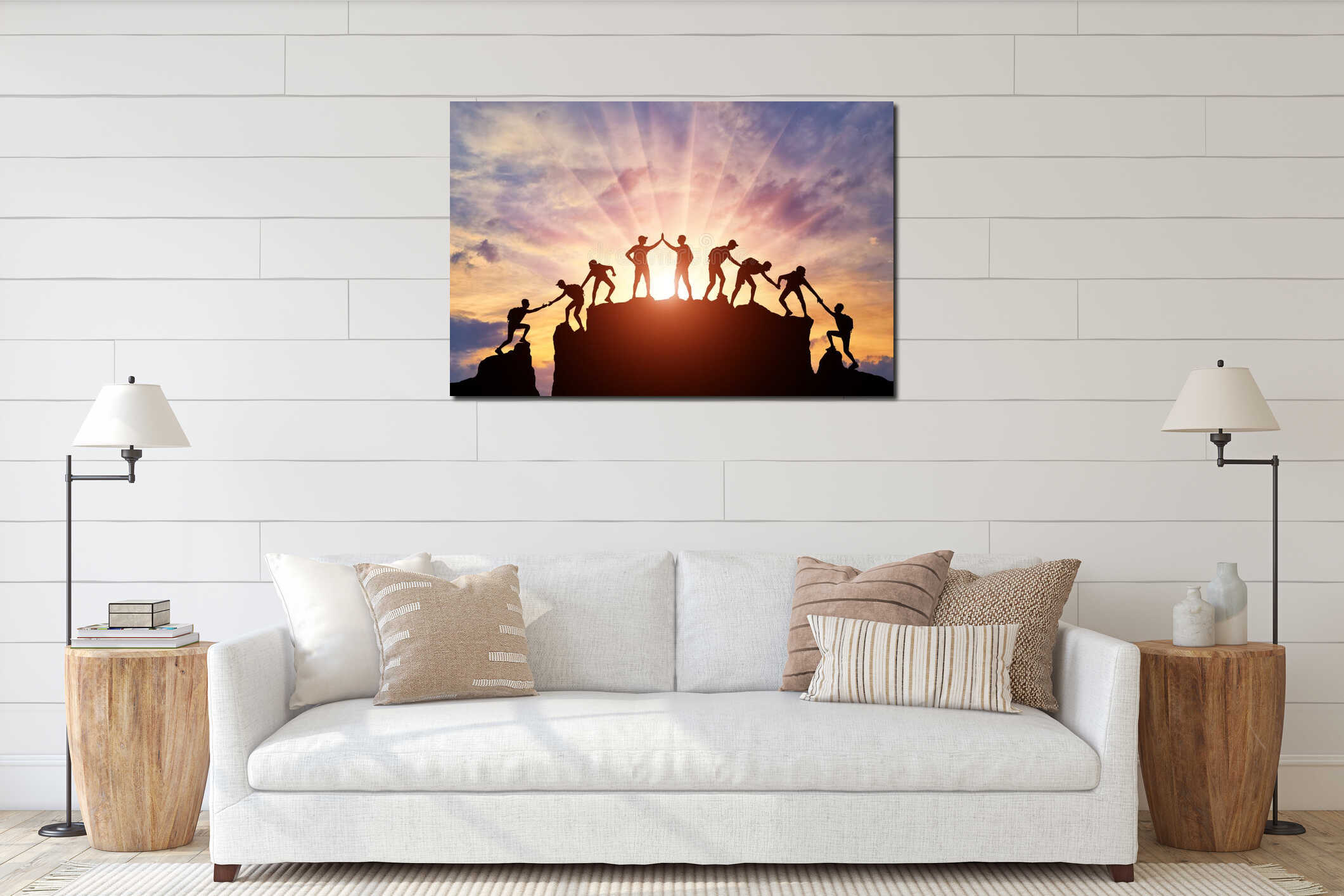 Canvas hanging interior mockup