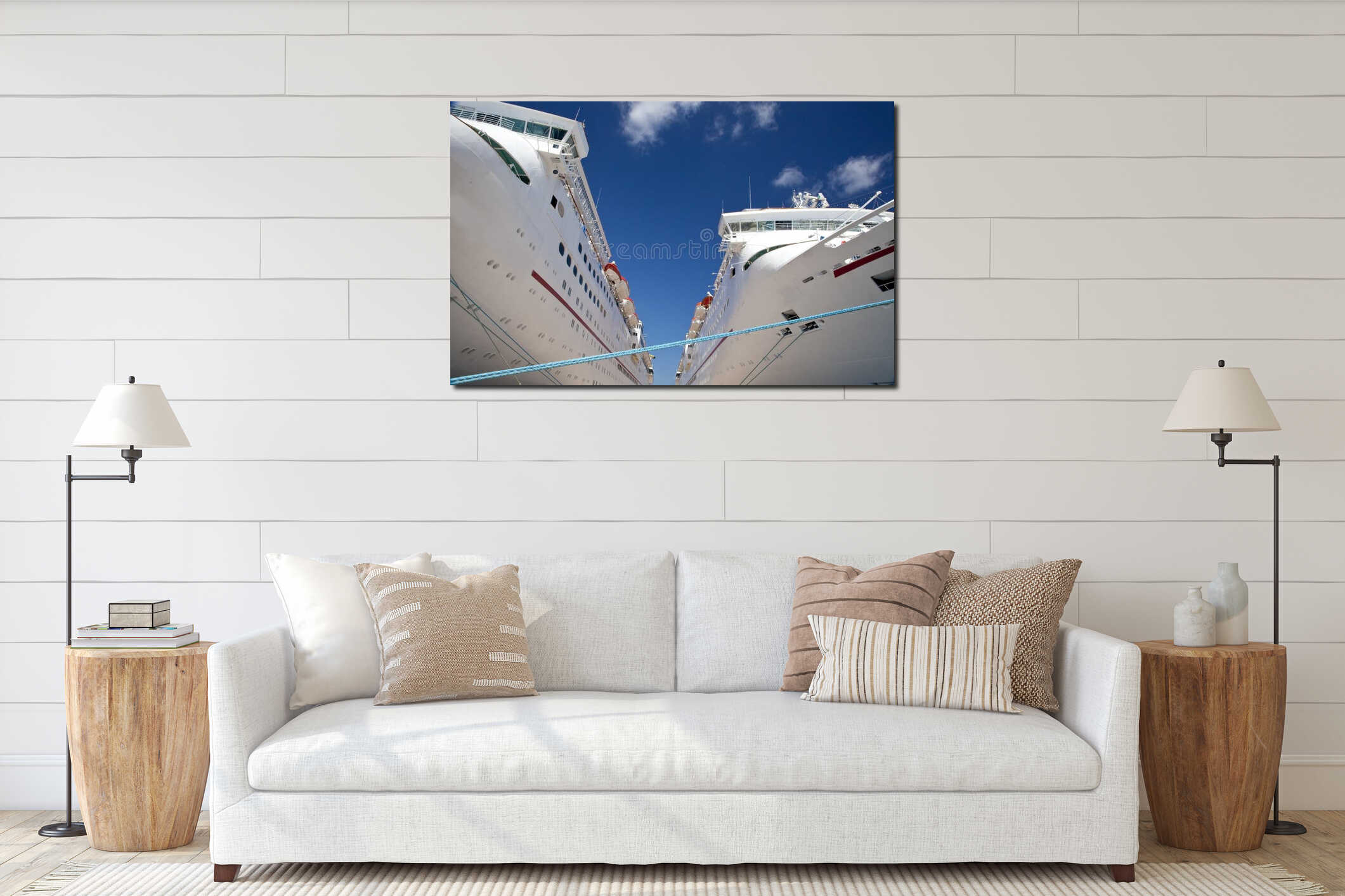 Two Cruise Ships Docked interior mockup