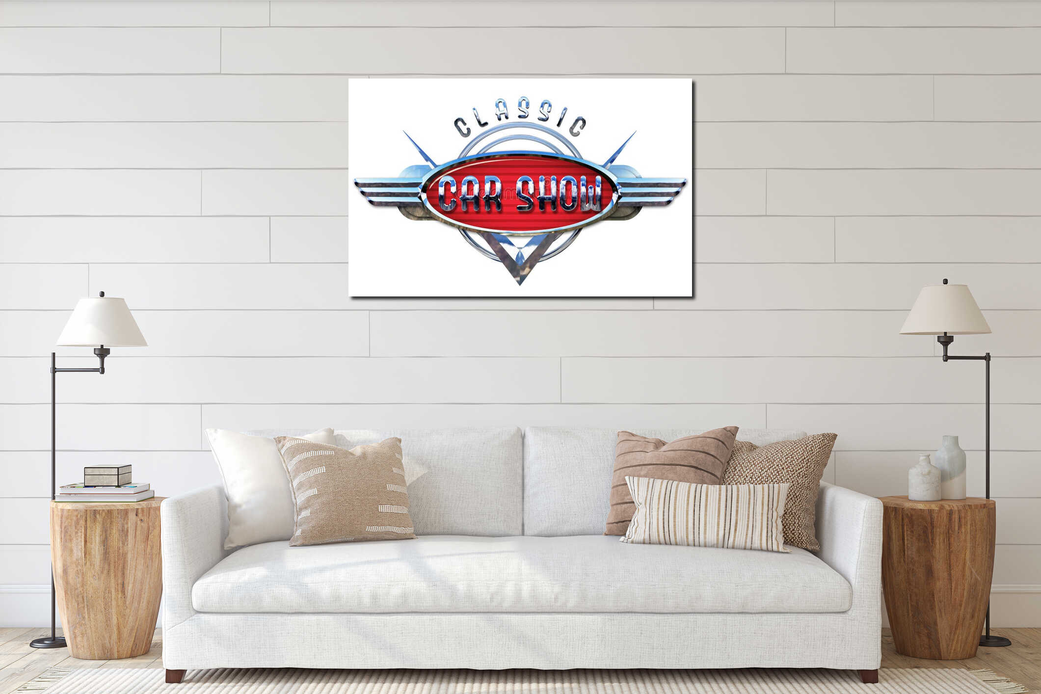 Canvas hanging interior mockup