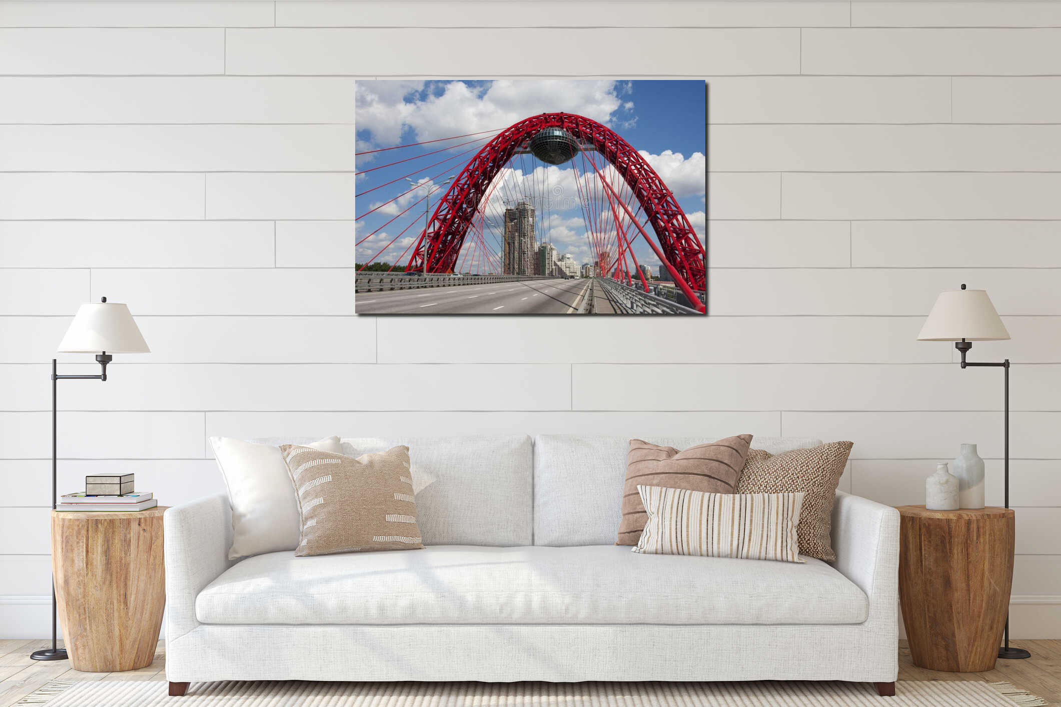 Cable-stayed bridge interior mockup