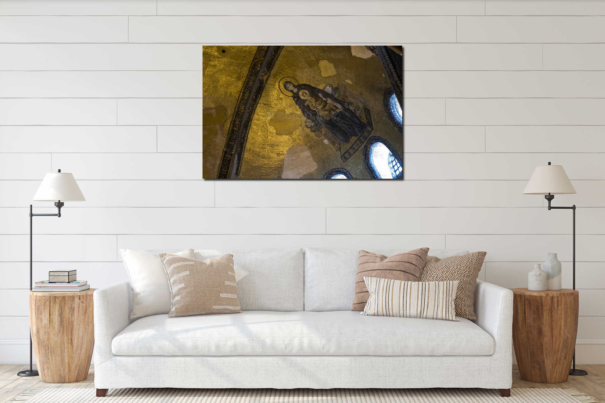 Interior of the Hagia Sofia Aya Sophia in Istanbul, Turkey interior mockup