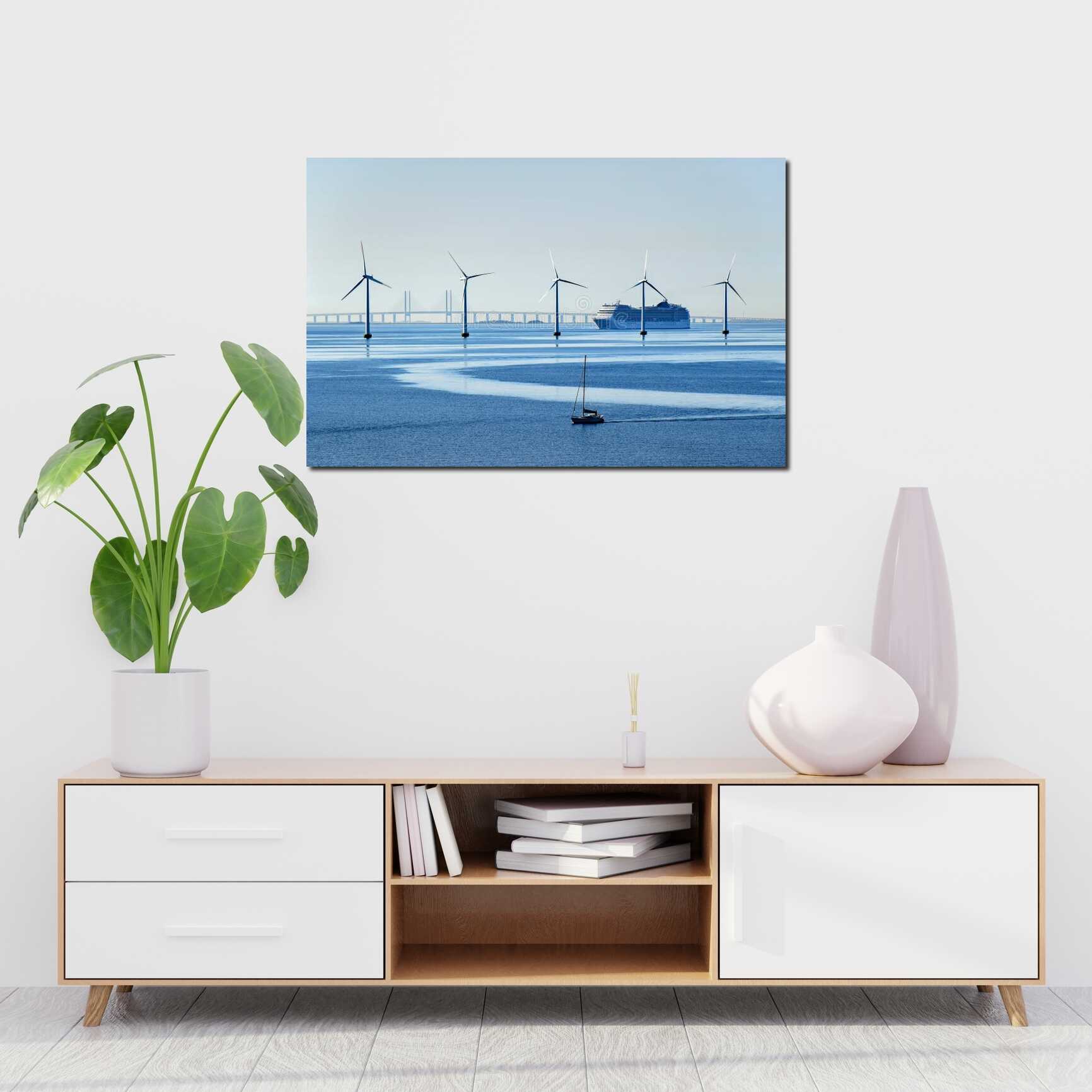 Canvas above sofa for size context