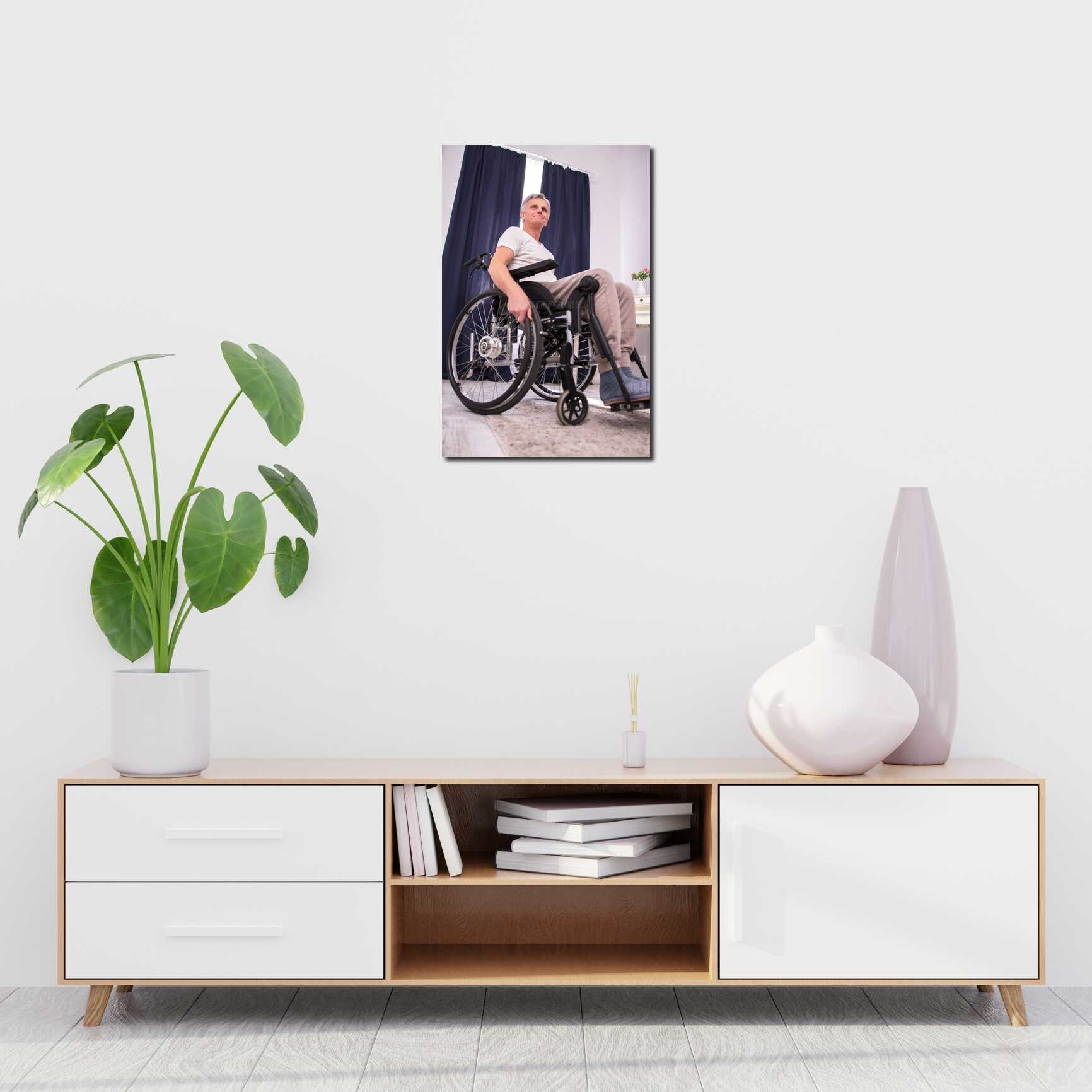 Canvas above sofa for size context