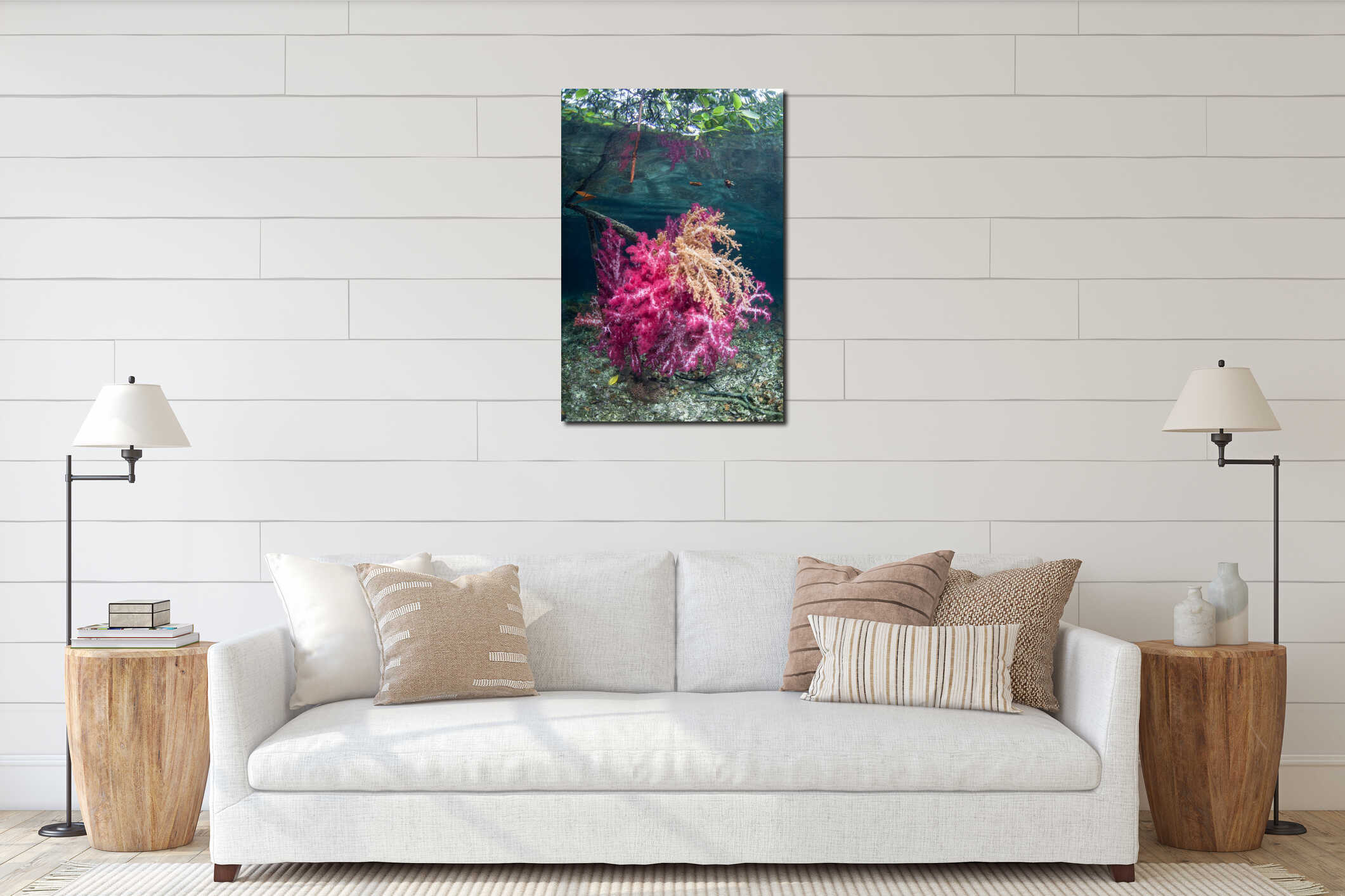 Bouquet of Soft Corals in Raja Ampat Mangrove interior mockup