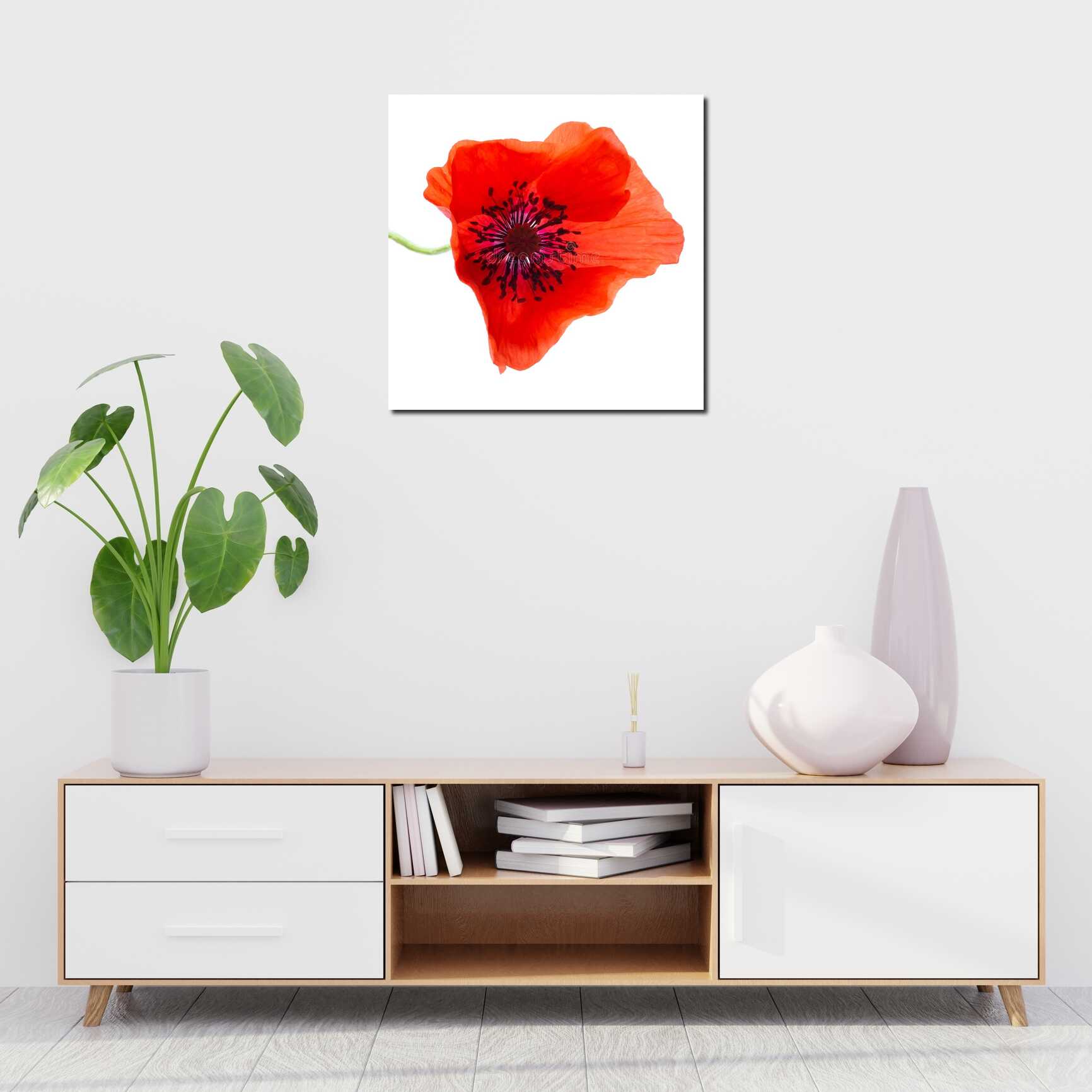 Canvas above sofa for size context