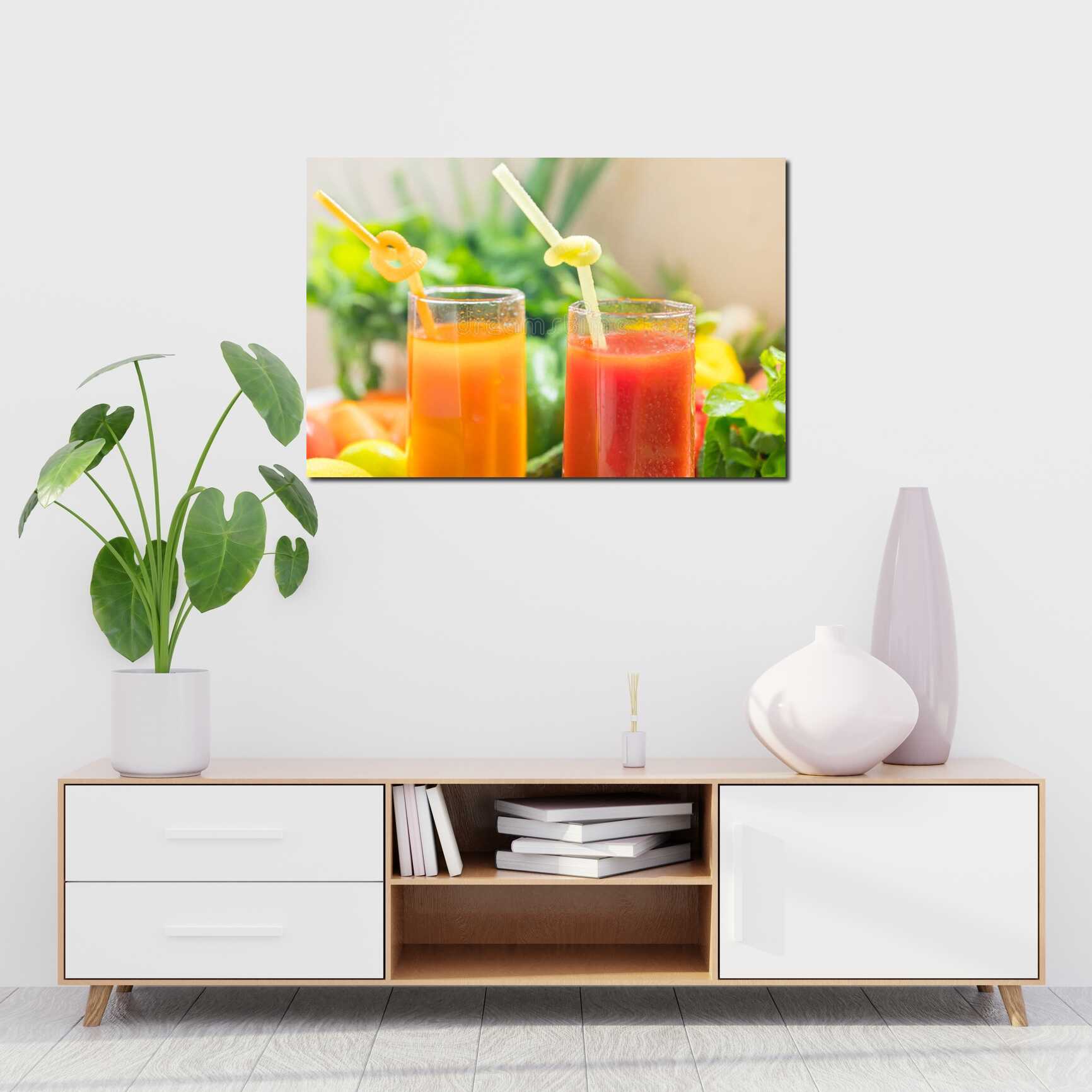 Canvas above sofa for size context