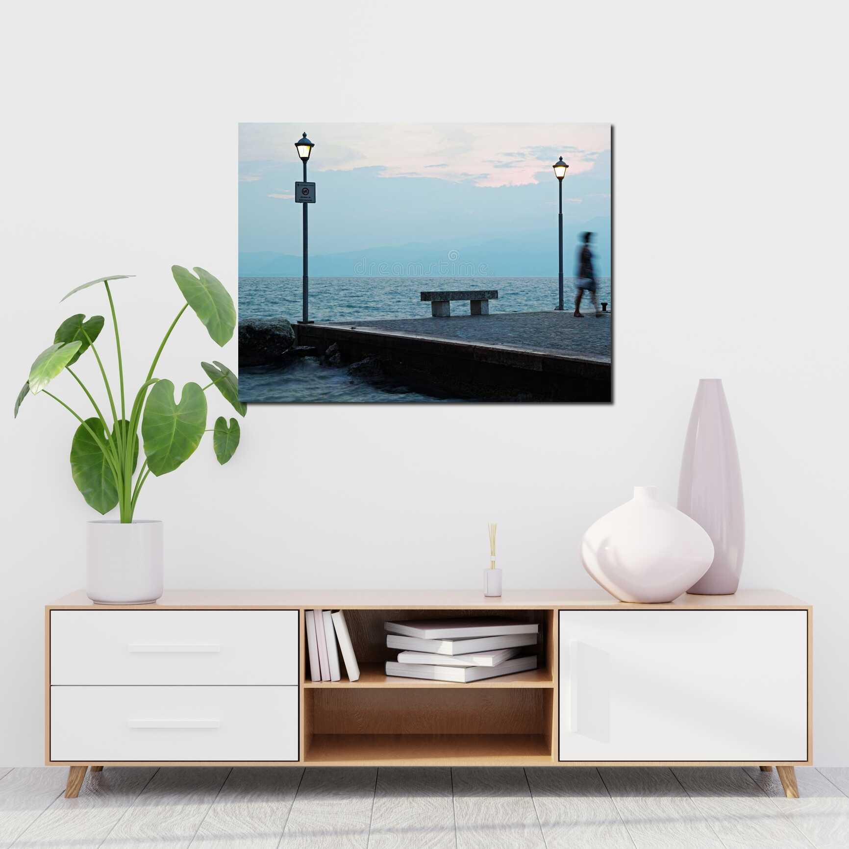 Canvas above sofa for size context