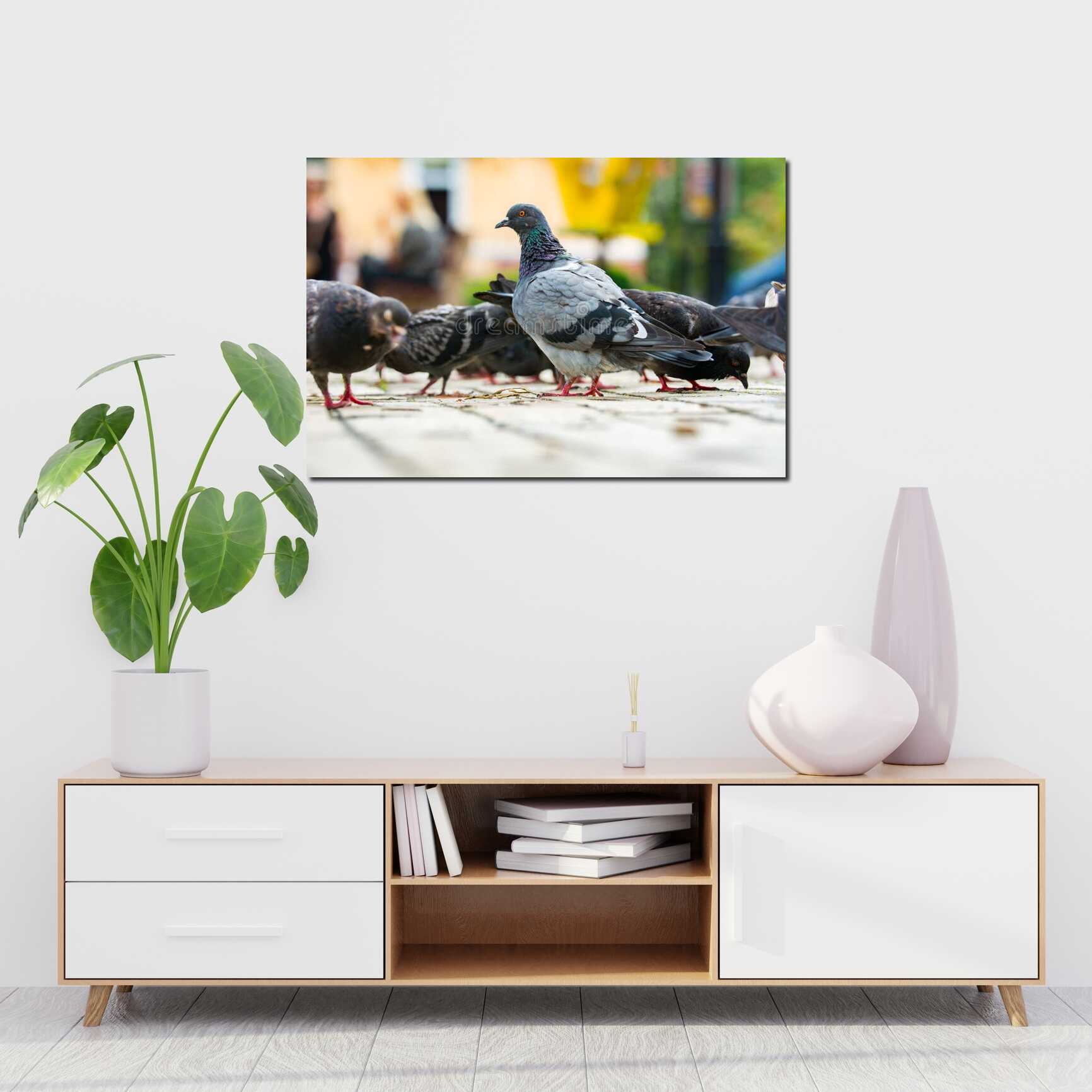 Canvas above sofa for size context