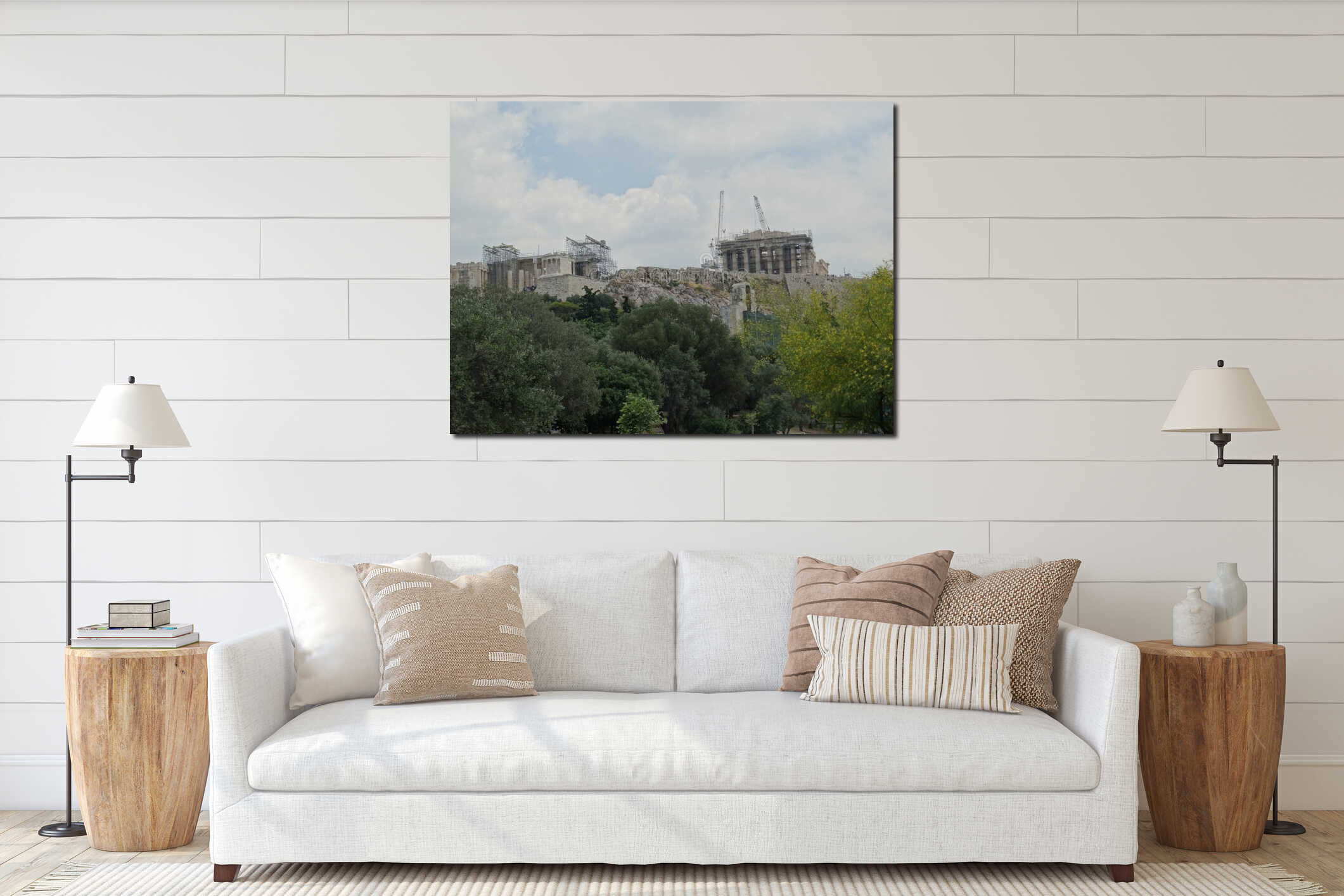 Reconstruction of the Greek Parthenon. interior mockup