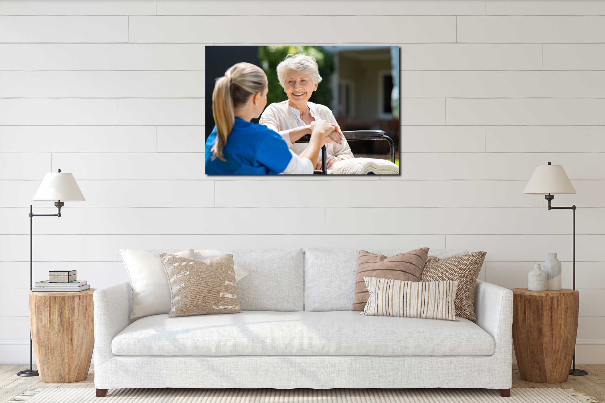 Canvas above sideboard for size context