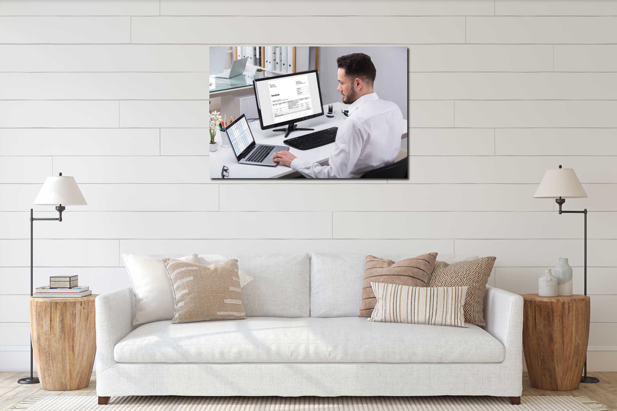 Canvas above sideboard for size context