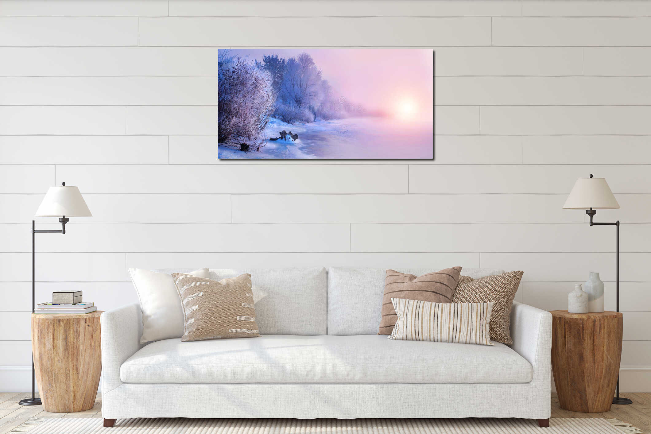 Canvas hanging interior mockup