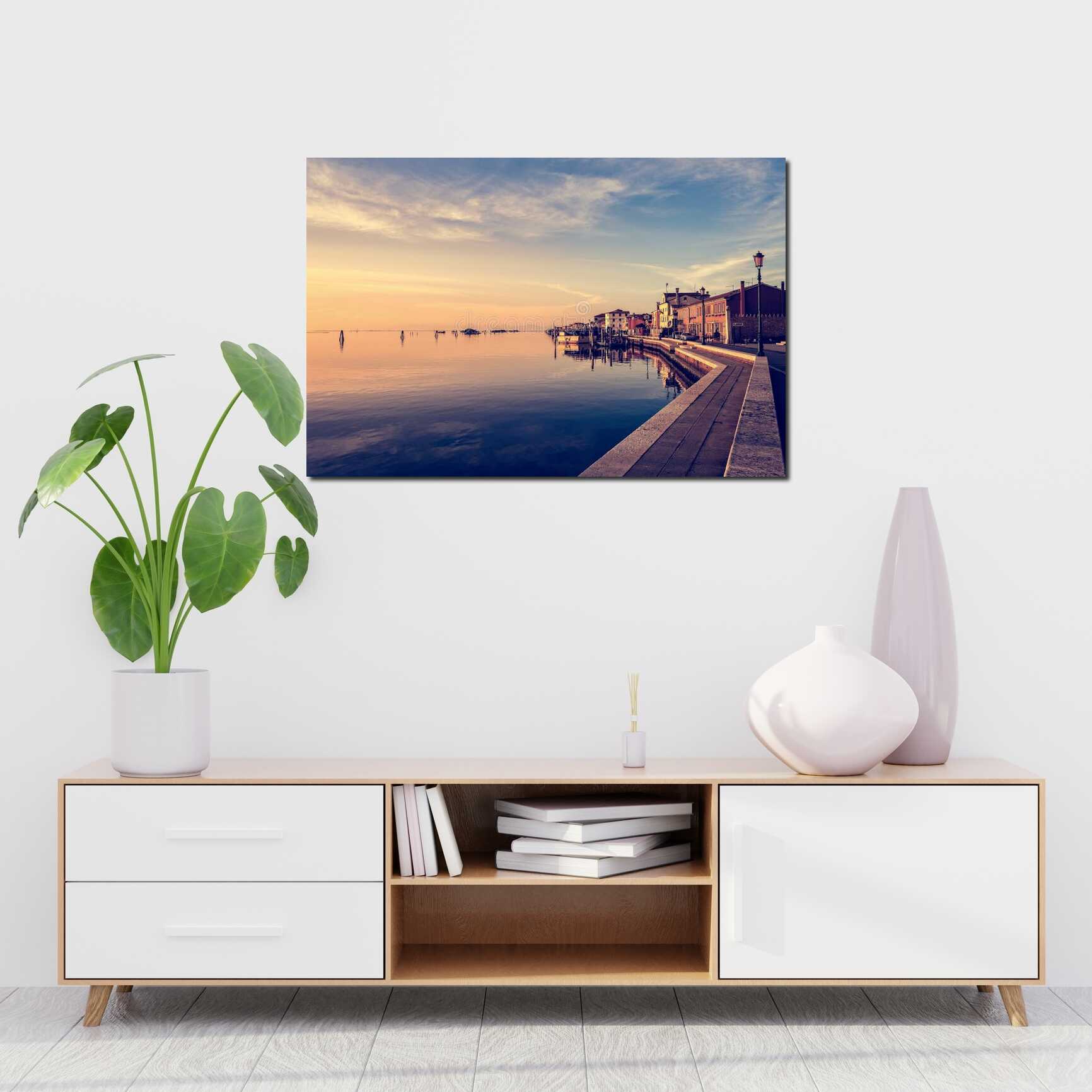 Canvas above sofa for size context