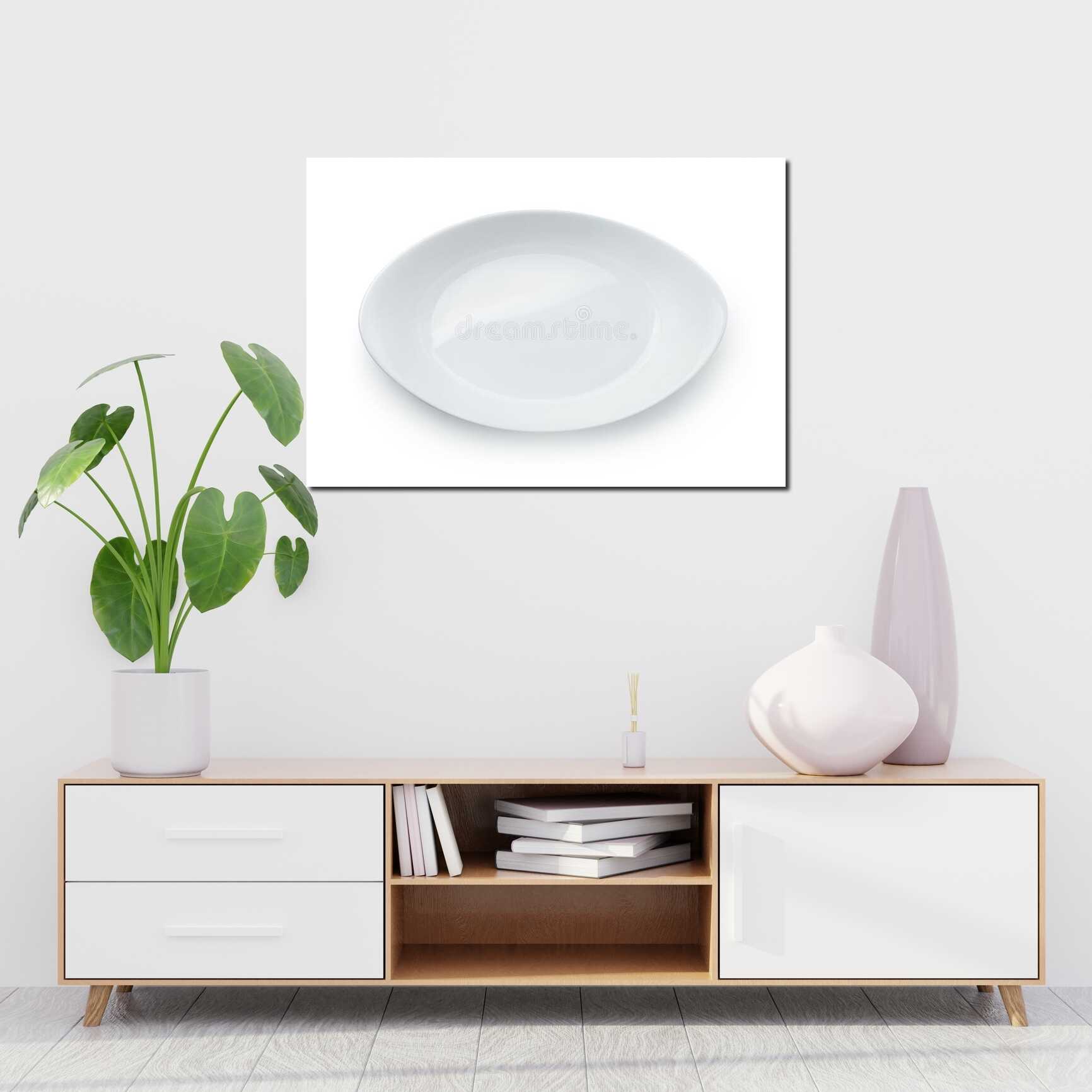 Canvas above sofa for size context