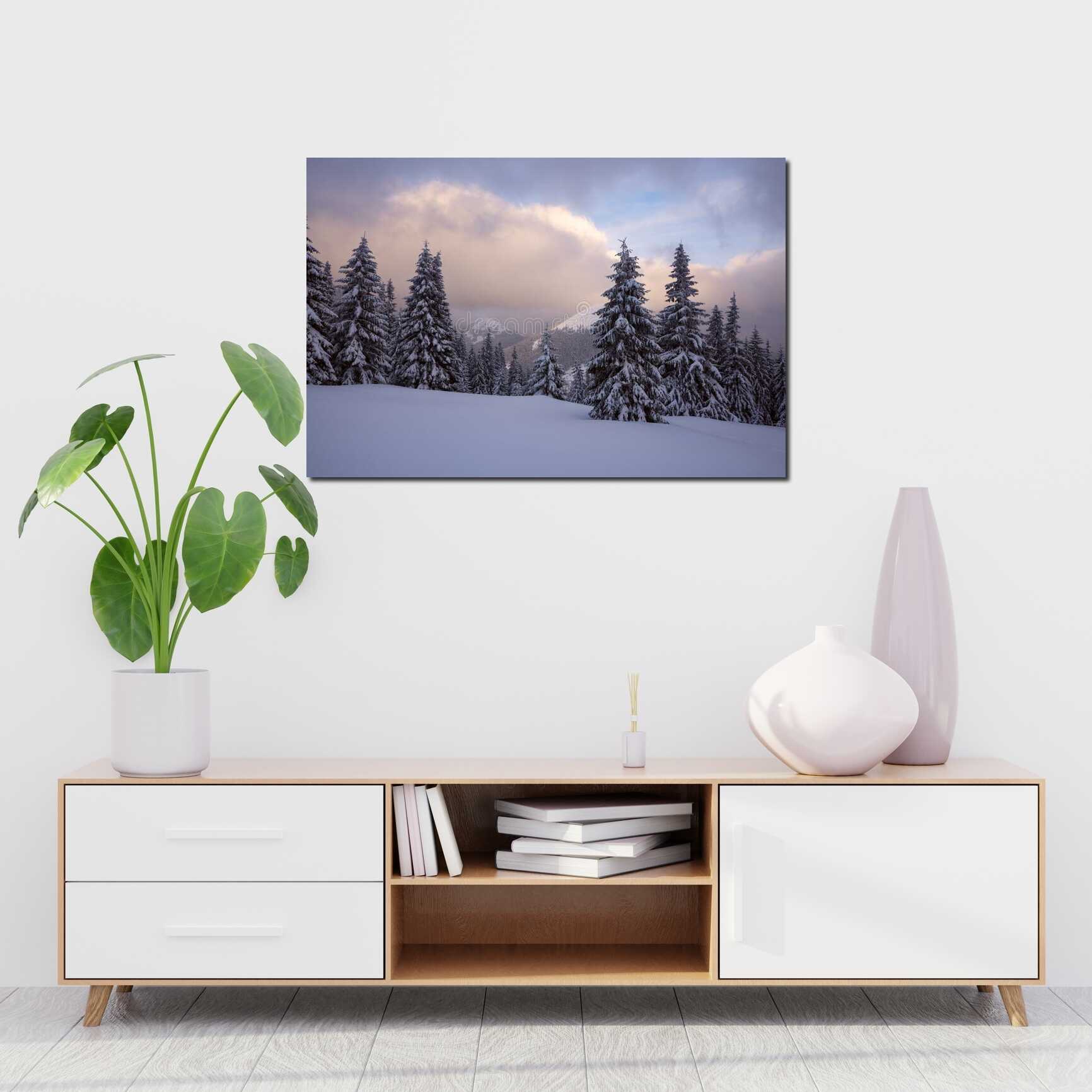 Canvas above sofa for size context