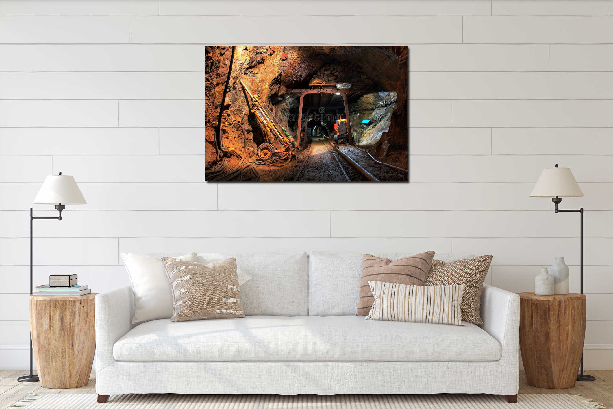Canvas hanging interior mockup