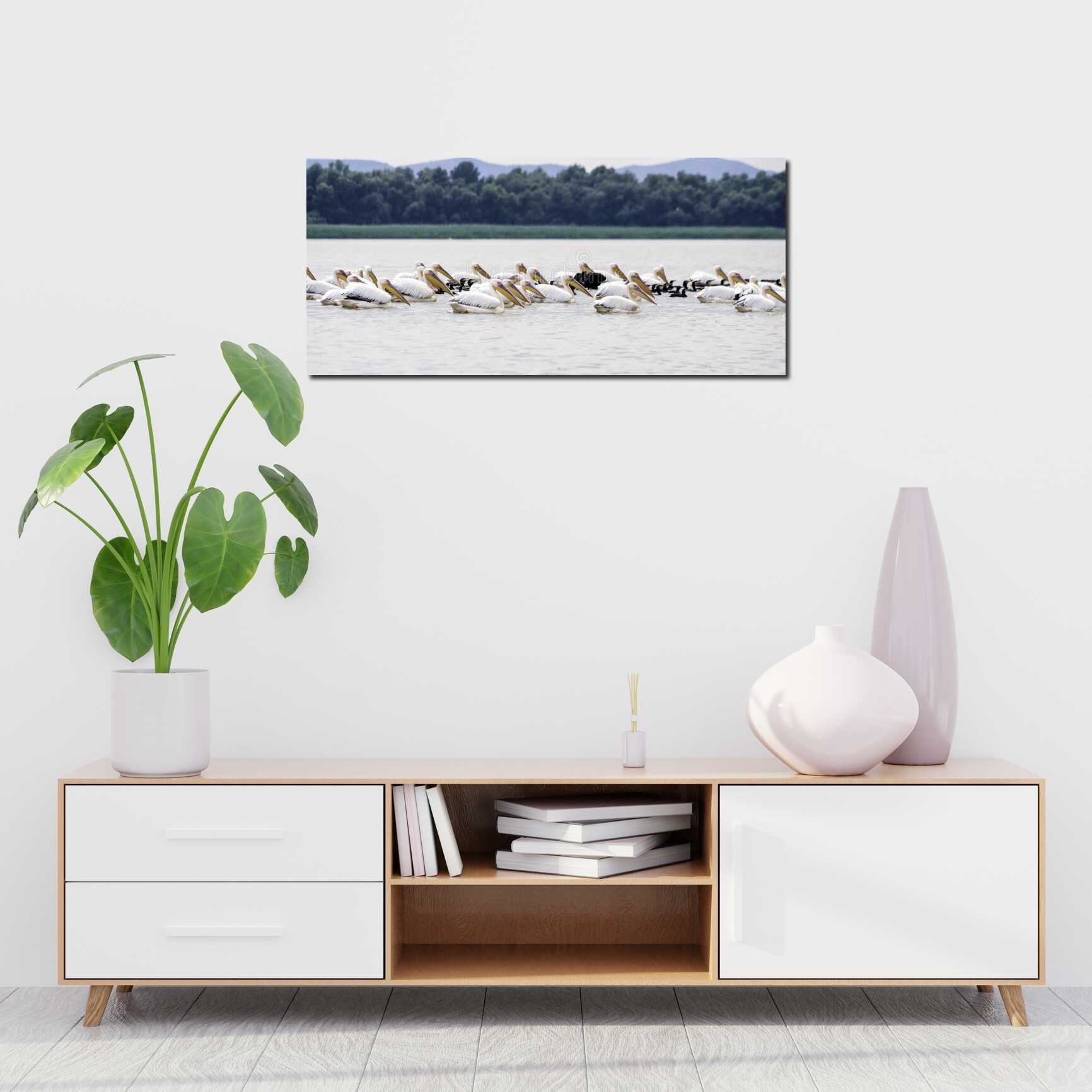 Canvas above sofa for size context