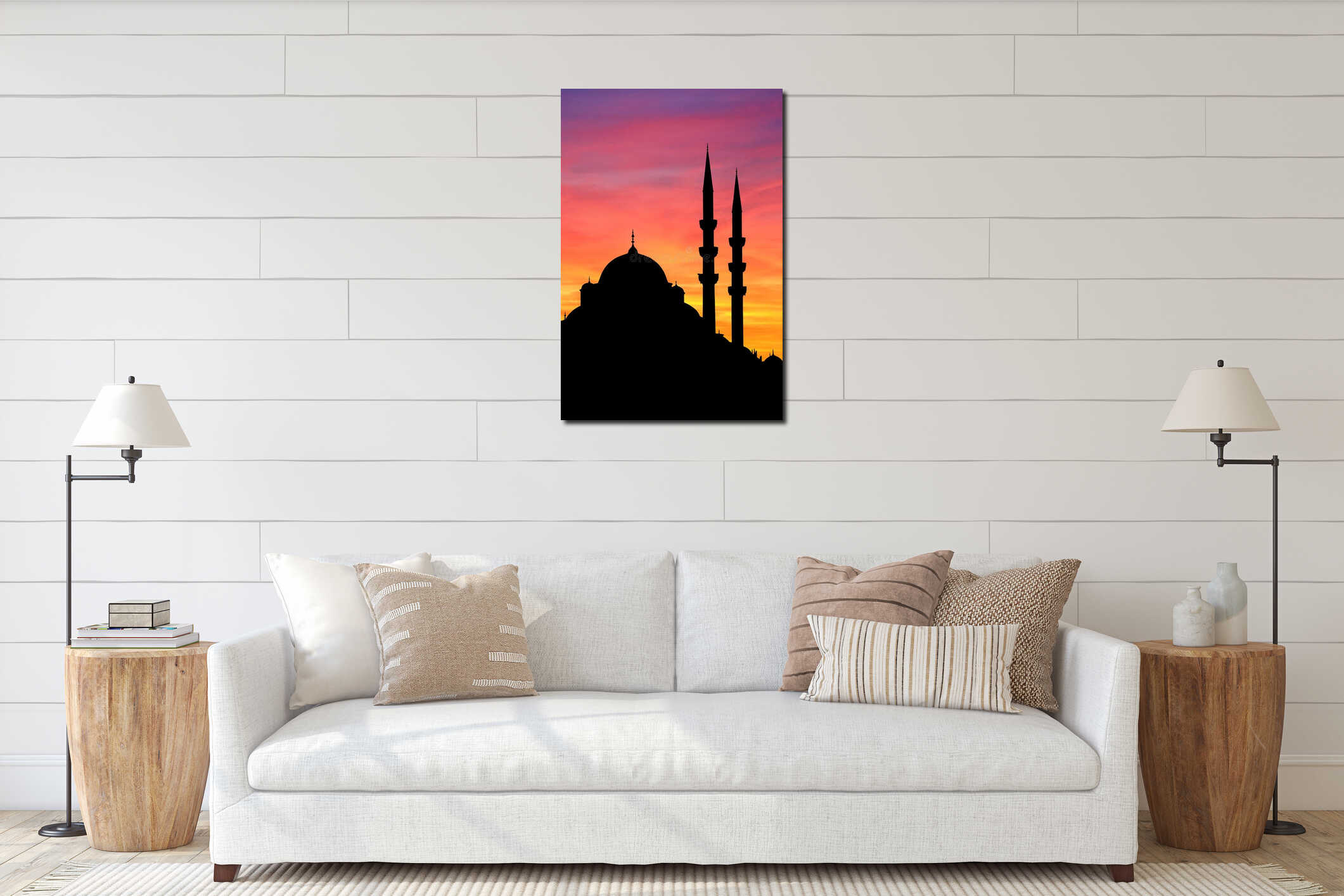 Istanbul Yeni mosque sunset interior mockup