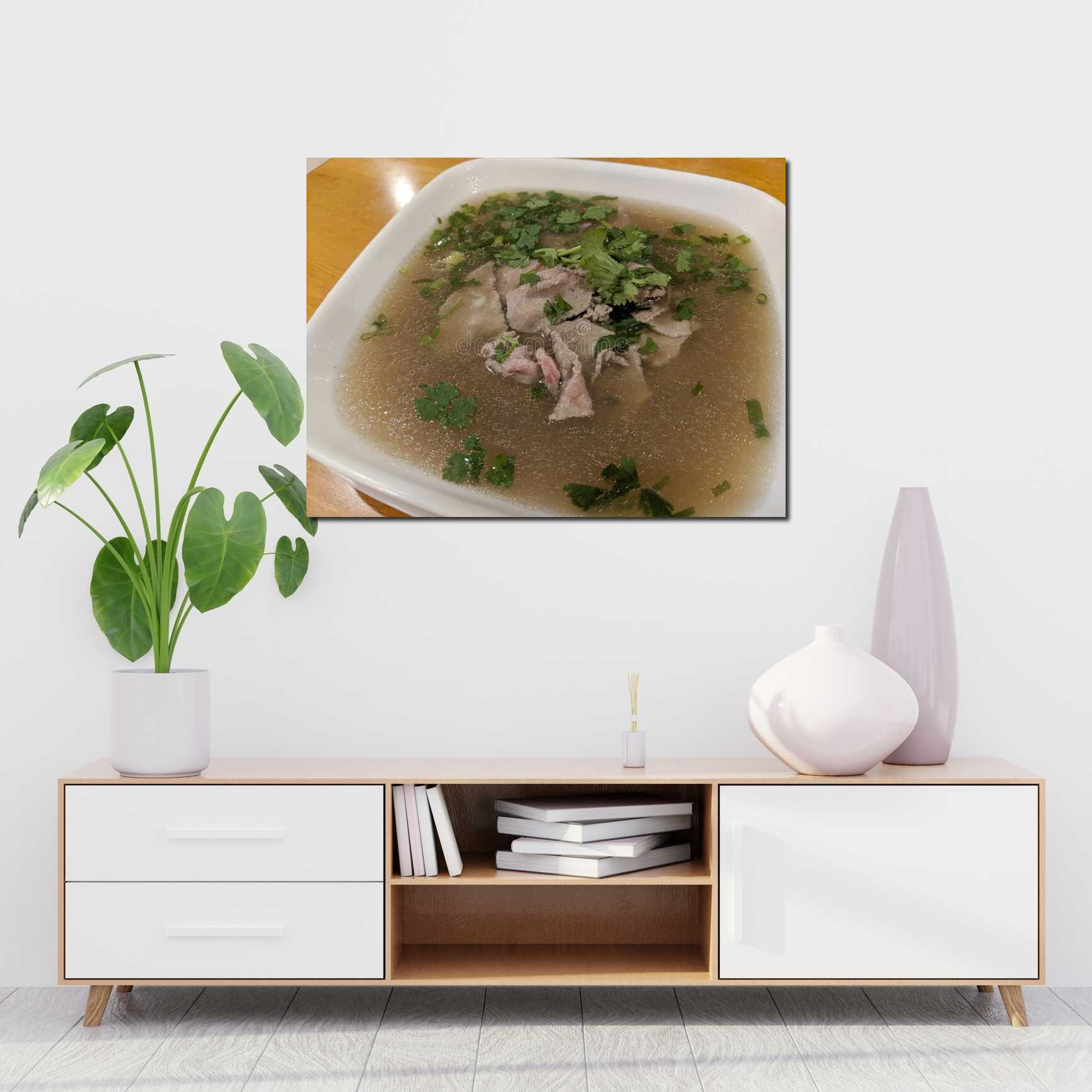 Canvas above sofa for size context