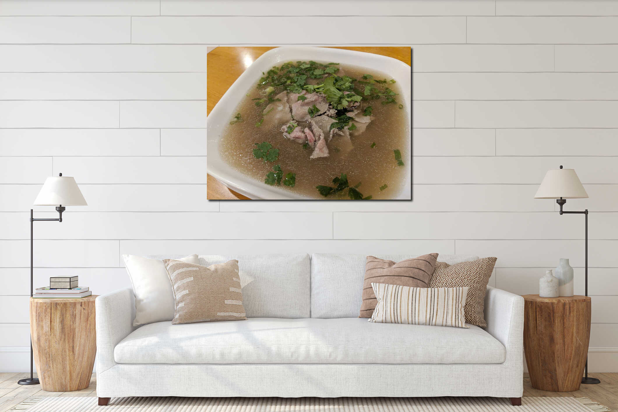 Close-up of Pho & x28;Vietnamese Rice Noodle Soup& x29; interior mockup