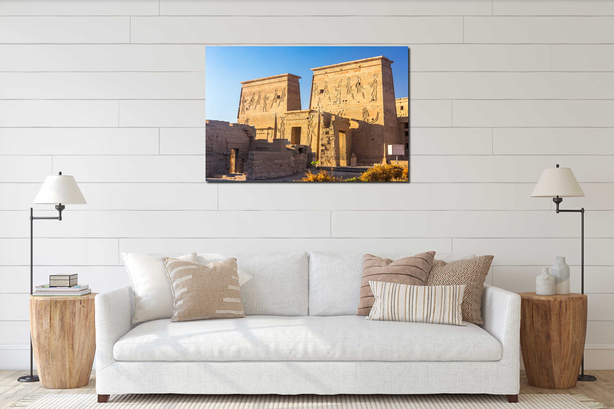 Philae temple in aswan on the Nile in Egypt interior mockup