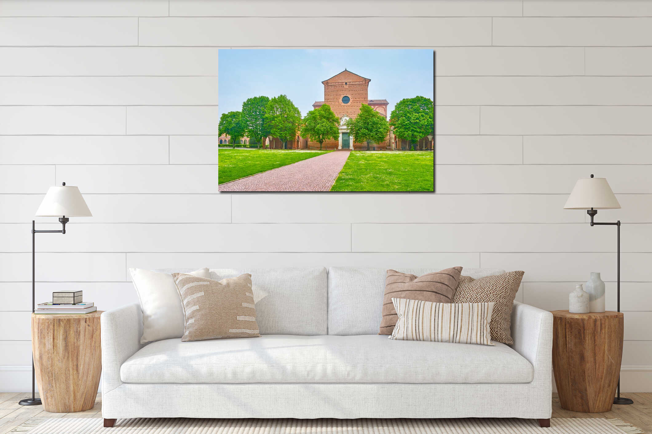 The church of St Cristoforo, Ferrara, Italy interior mockup