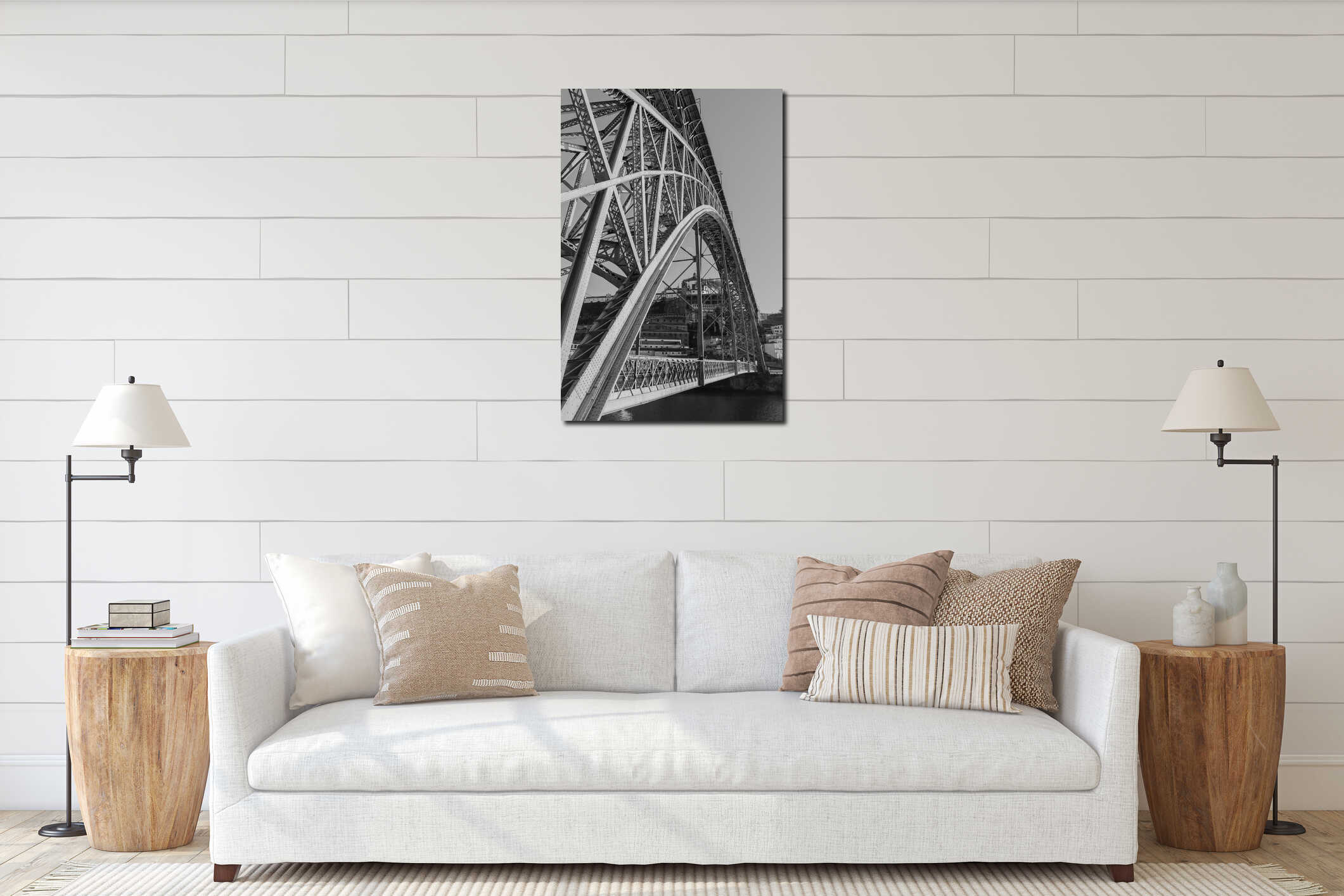 Dom luiz iron bridge of Oporto interior mockup