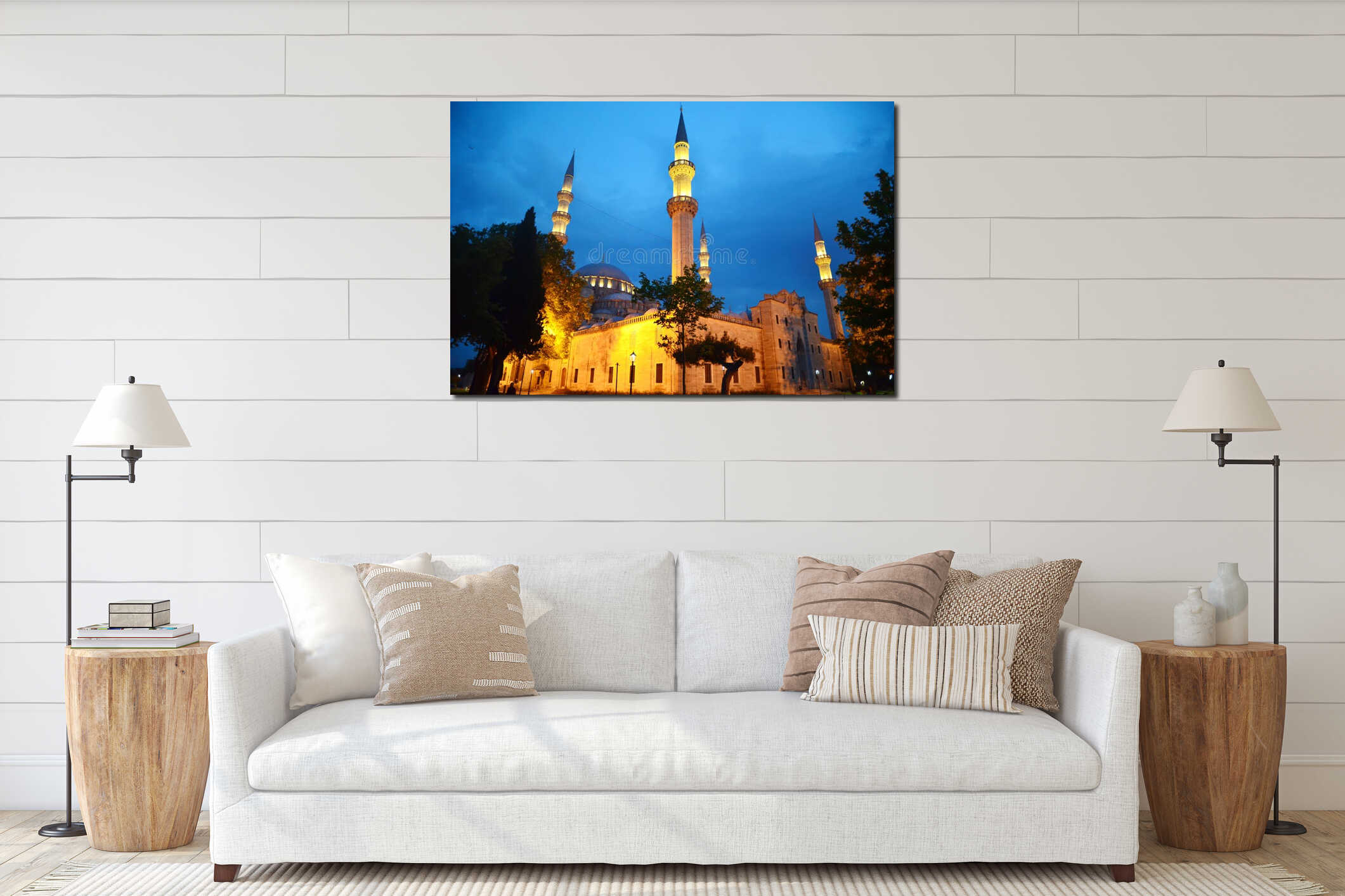 View of the majestic Suleymaniye Mosque, Istanbul. Turkey. interior mockup