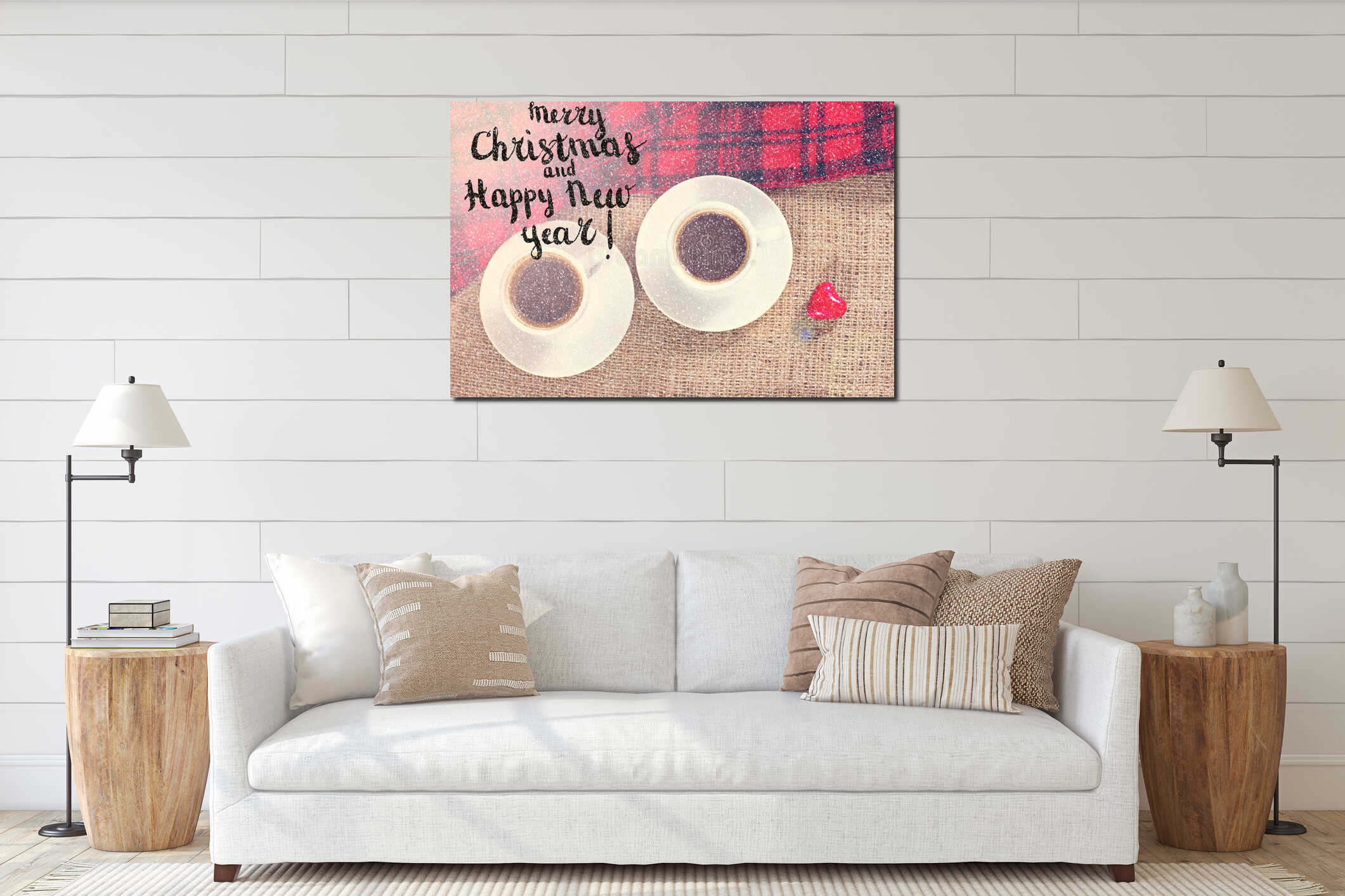 The atmosphere for a cozy romantic evening interior mockup