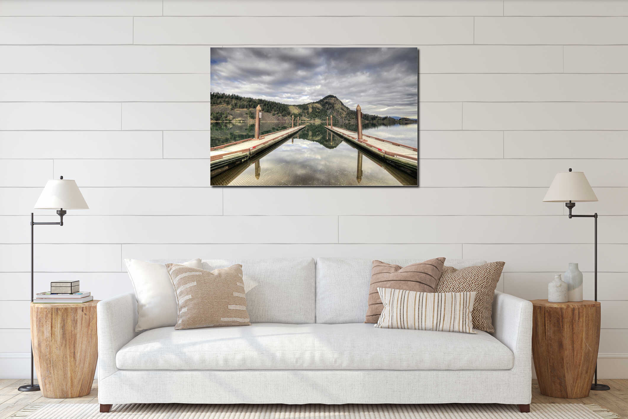 Fishing Lake Boat Docks interior mockup