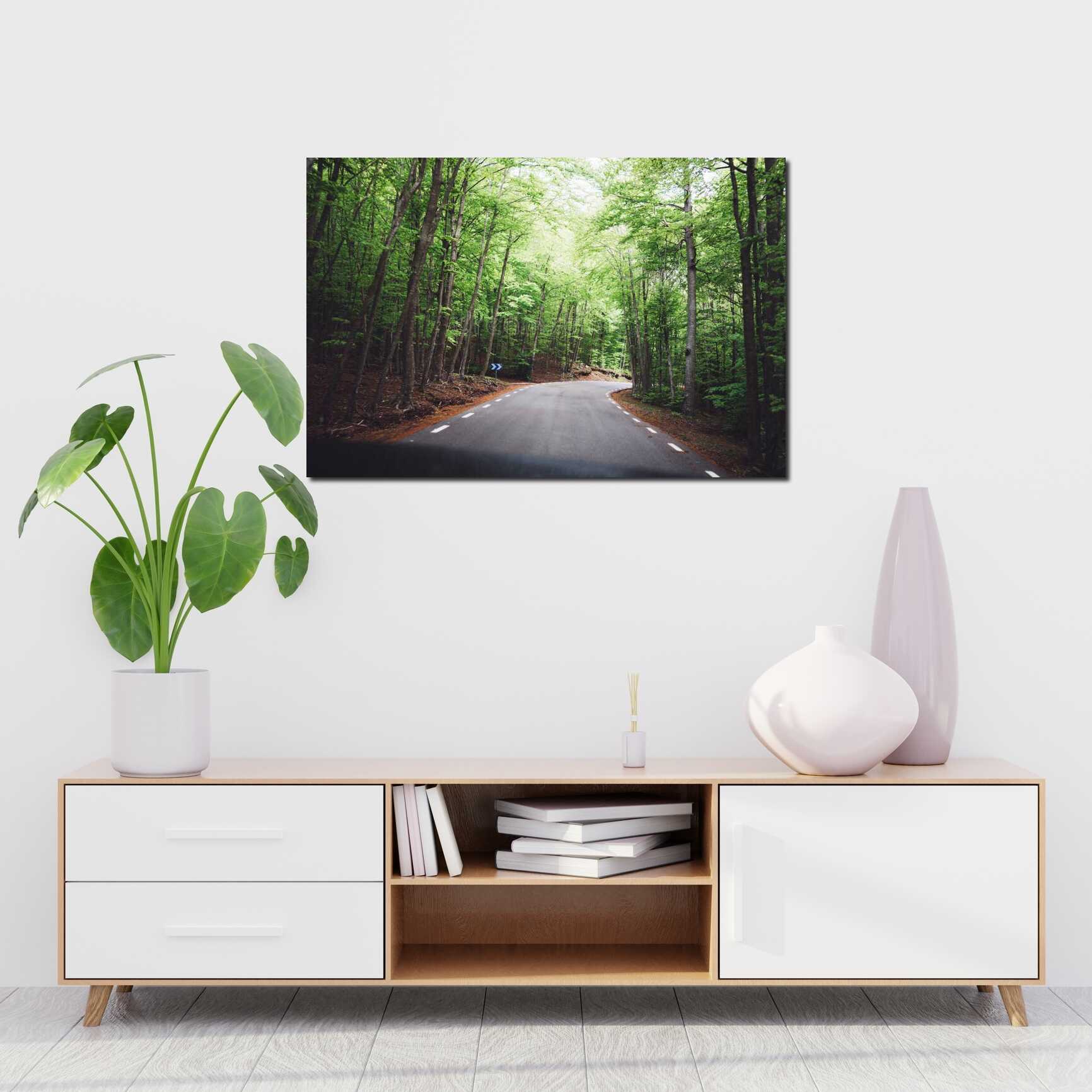 Canvas above sofa for size context