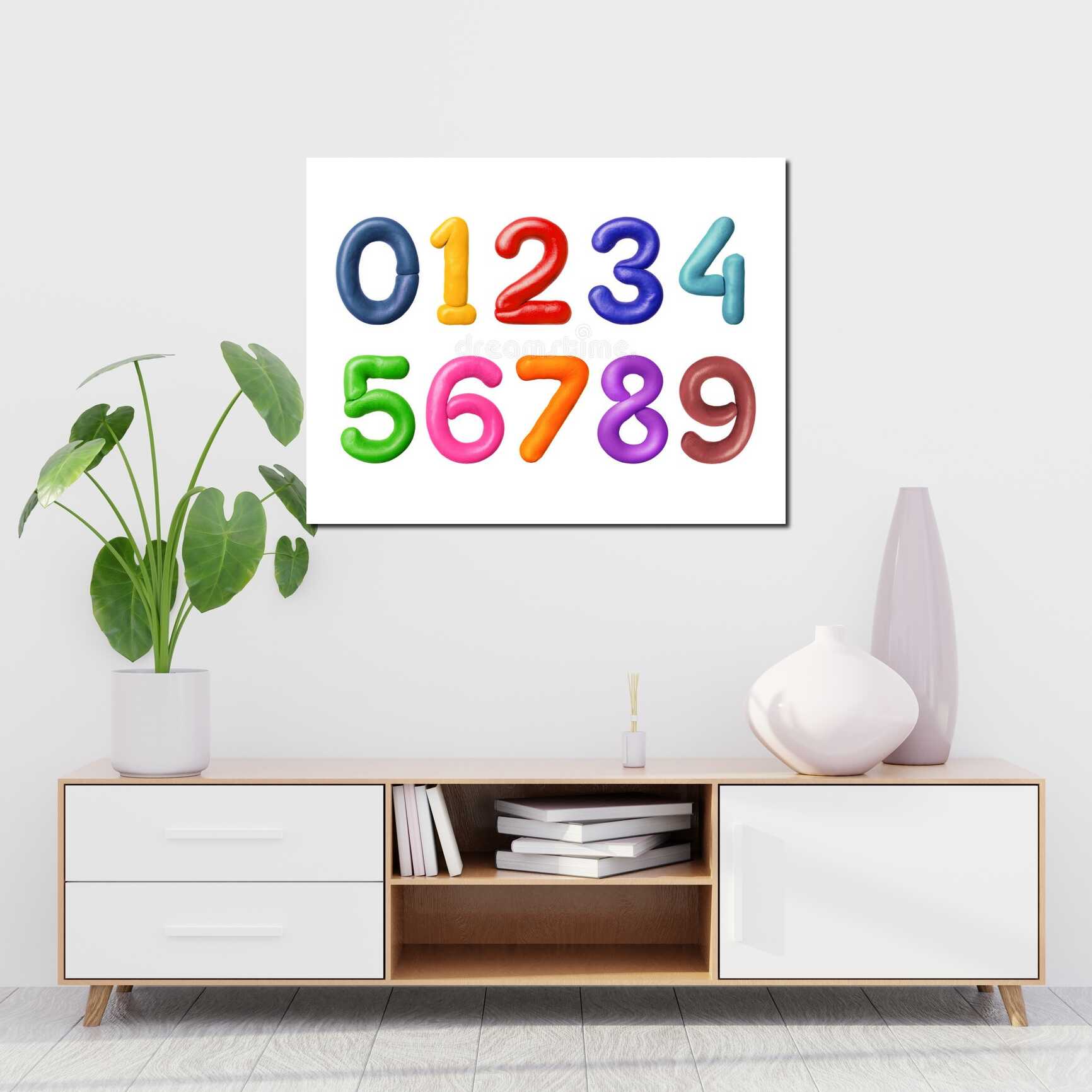 Canvas above sofa for size context