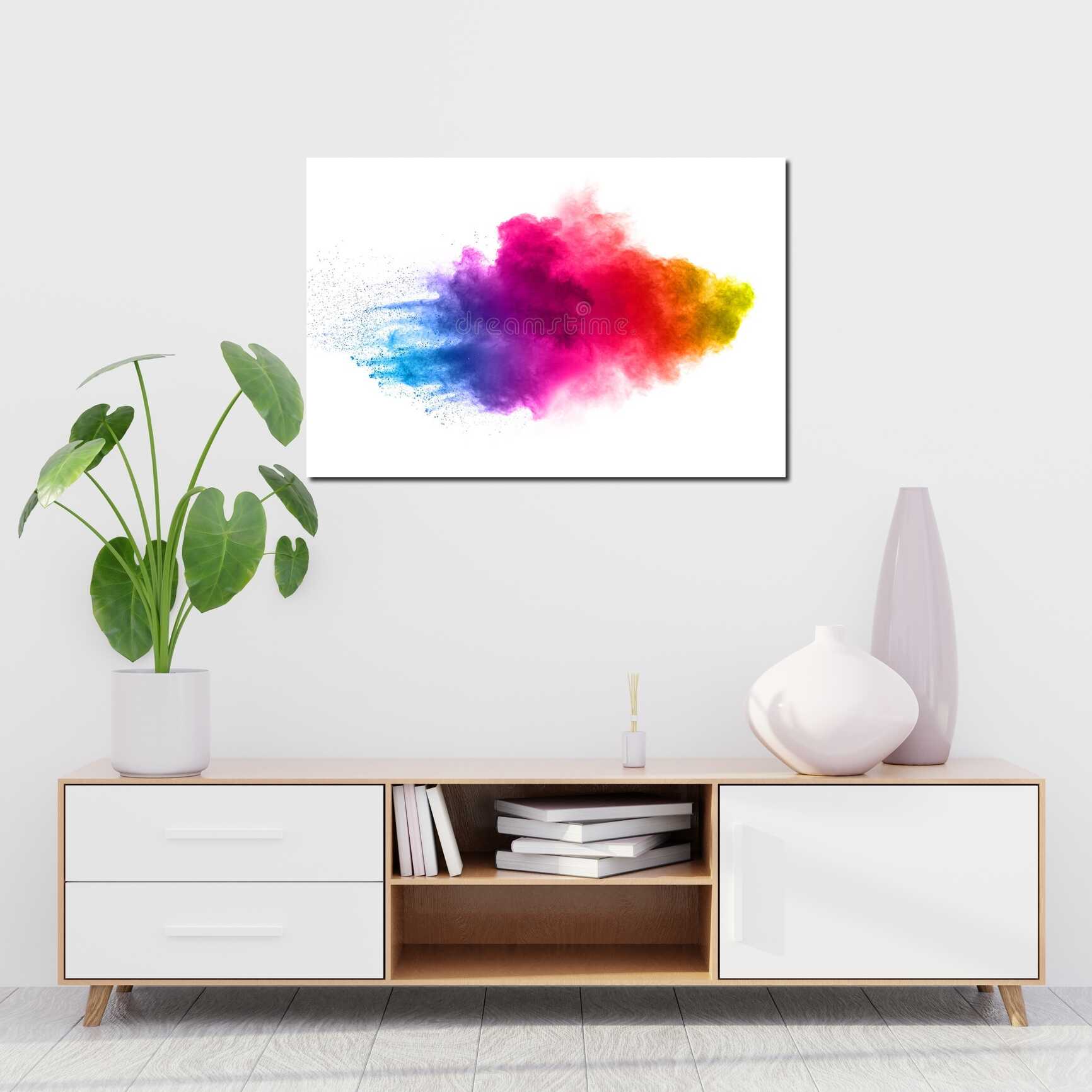 Canvas above sofa for size context