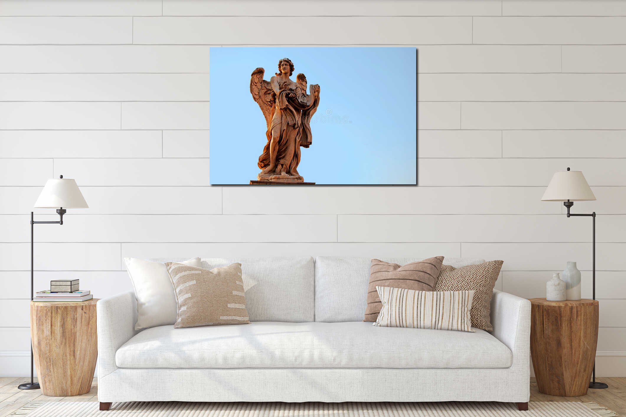 Angel Statue in Rome interior mockup