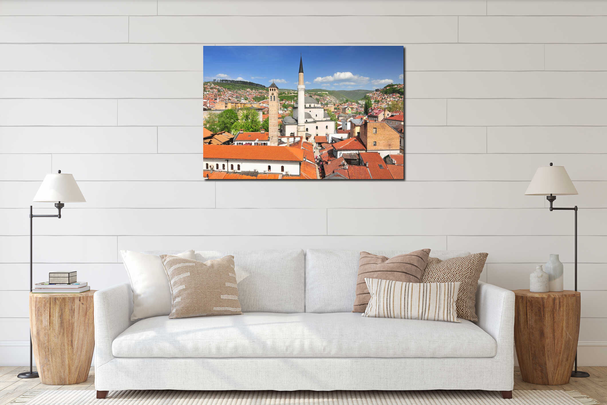 The Gazi Husrev bey Mosque in the city of Sarajevo Bosnia and Herzegovina. interior mockup