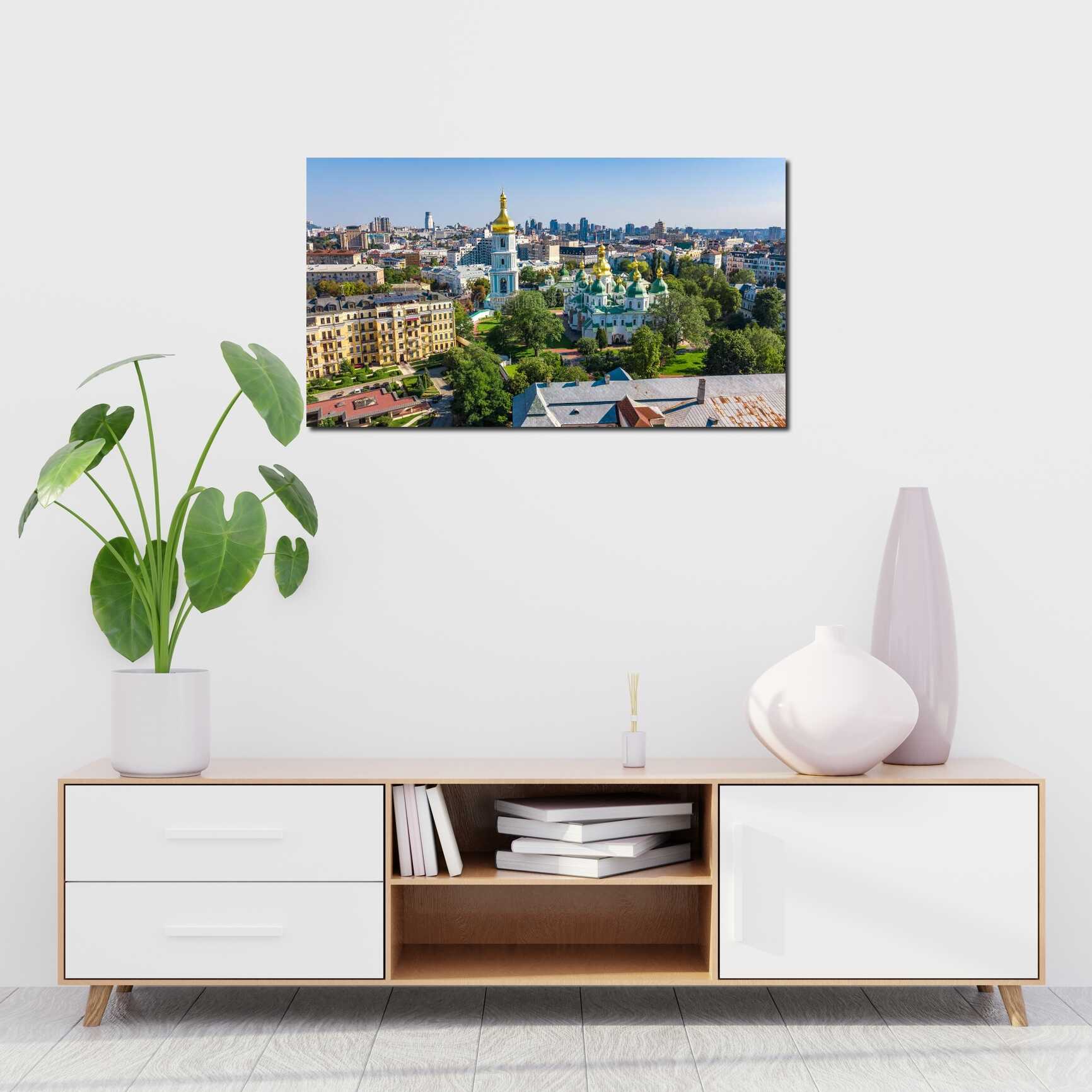 Canvas above sofa for size context