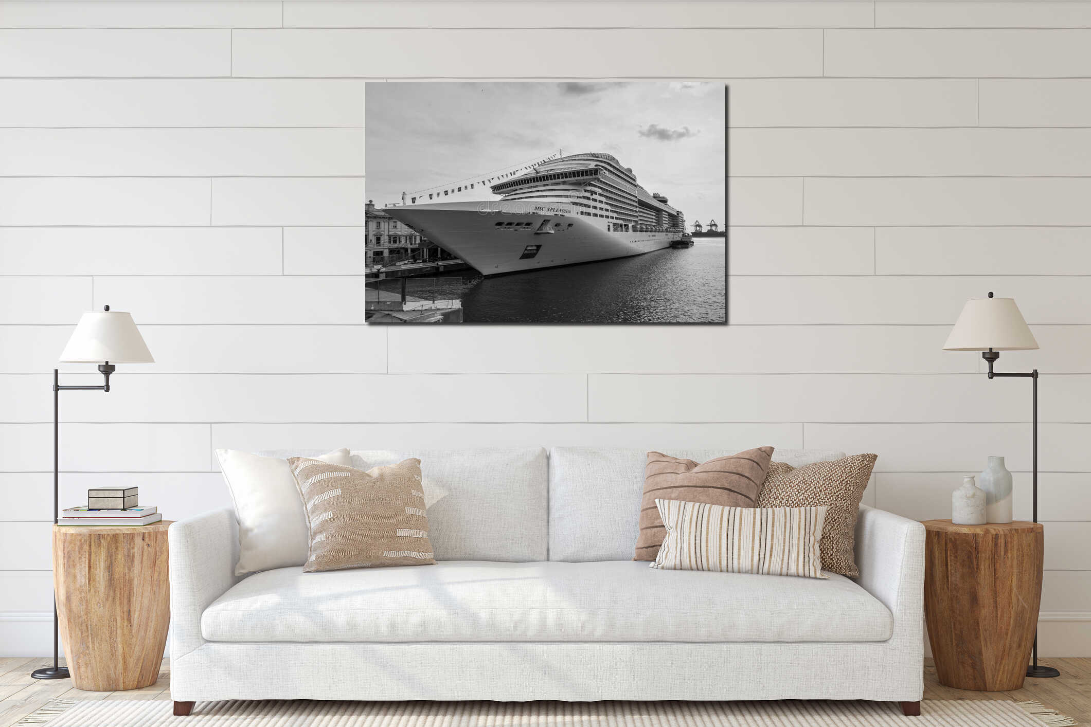 MSC Splendida, a cruise ship owned by MSC Cruises moored in the port of Genoa Genova, Liguria, interior mockup