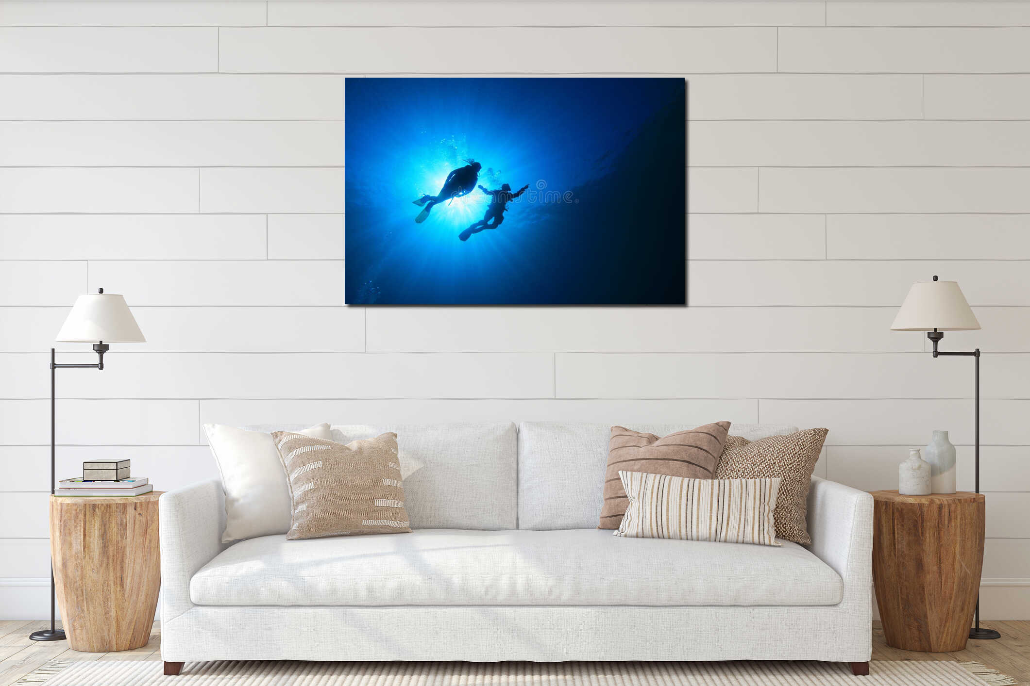 Canvas hanging interior mockup