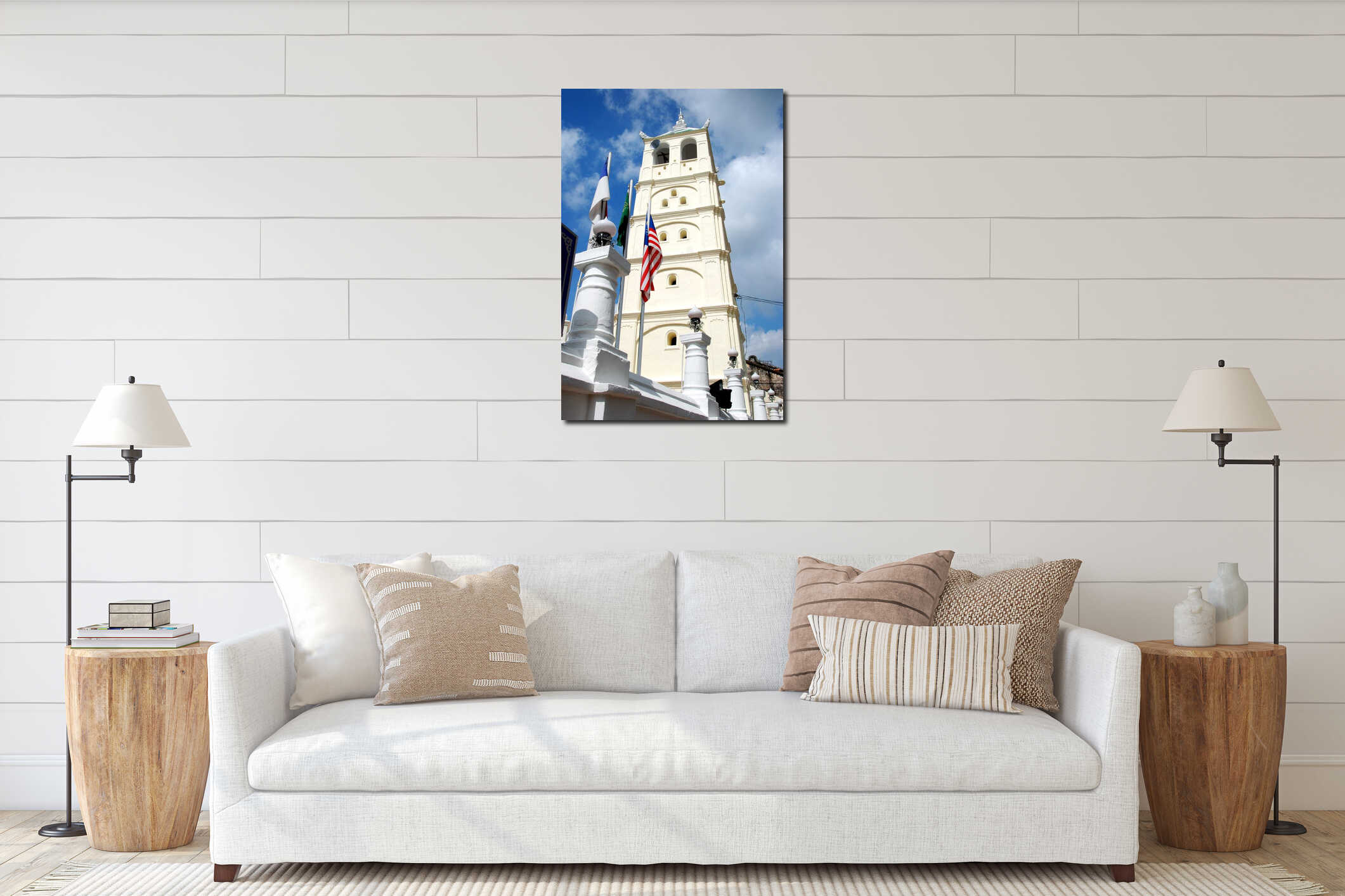 Melaka, Malaysia: Minaret of Historic Mosque interior mockup