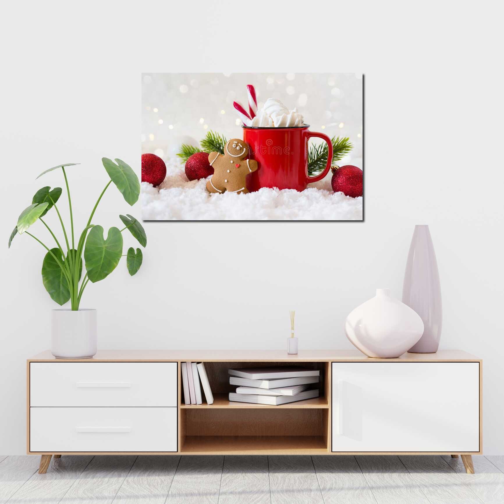 Canvas above sofa for size context