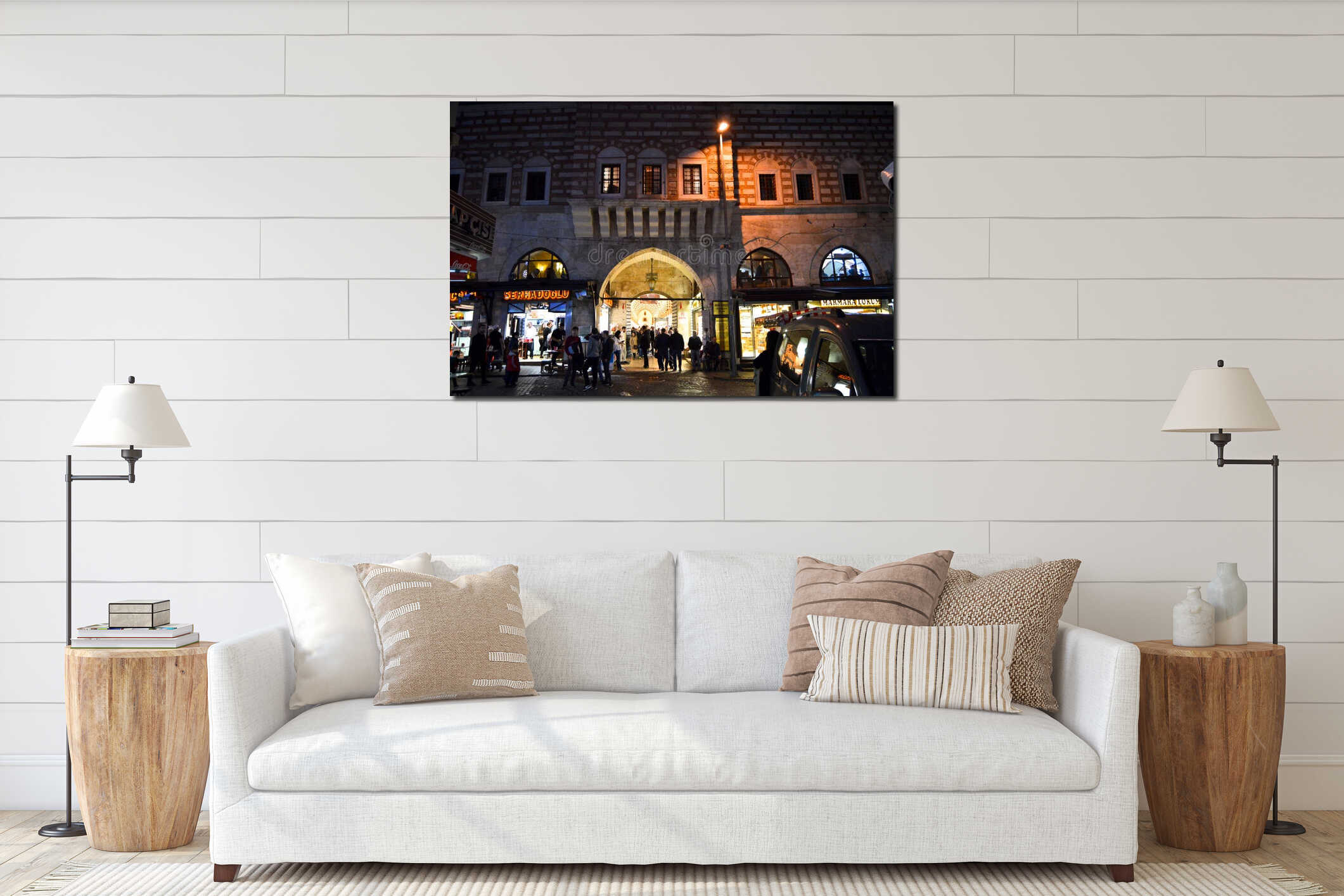 Istanbul Turkey misir carsisi entry and people interior mockup