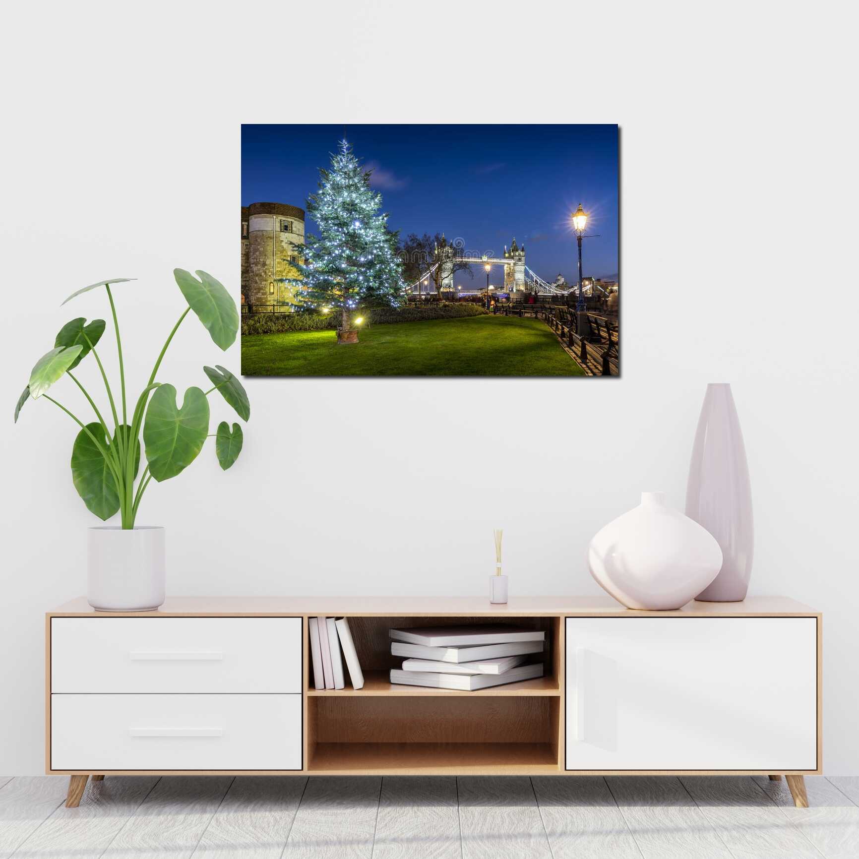 Canvas above sofa for size context