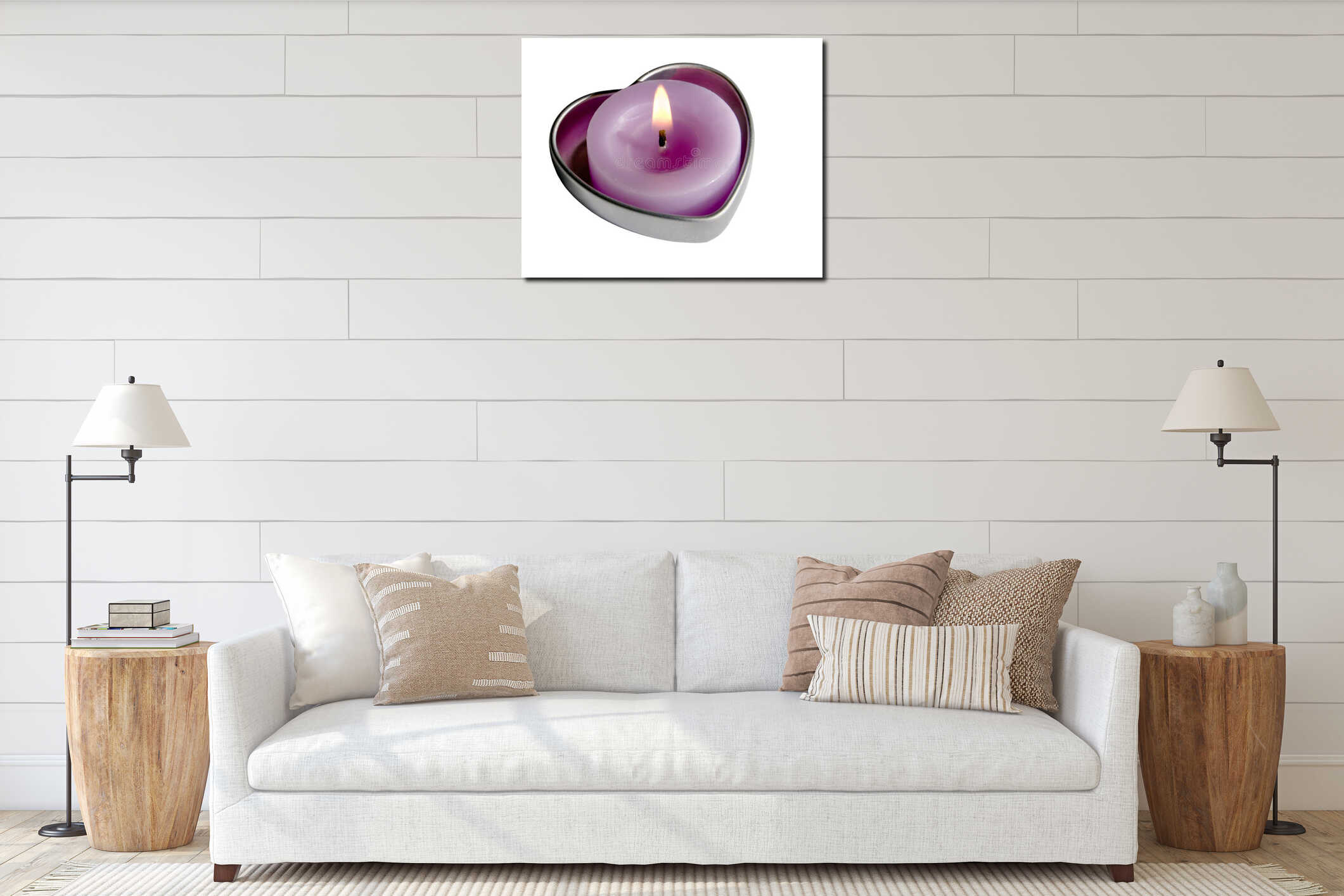 heart shaped candle interior mockup