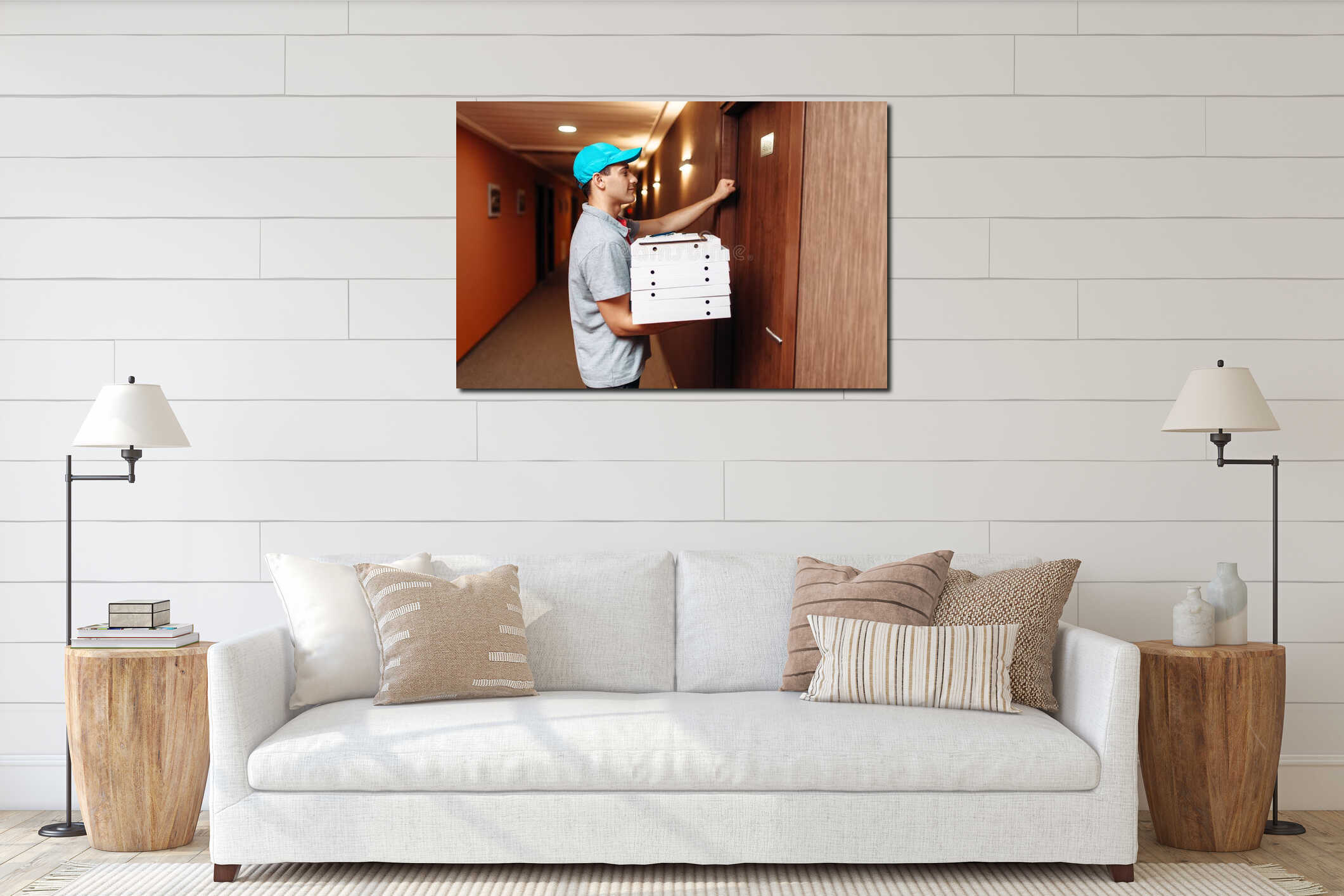 Canvas above sideboard for size context