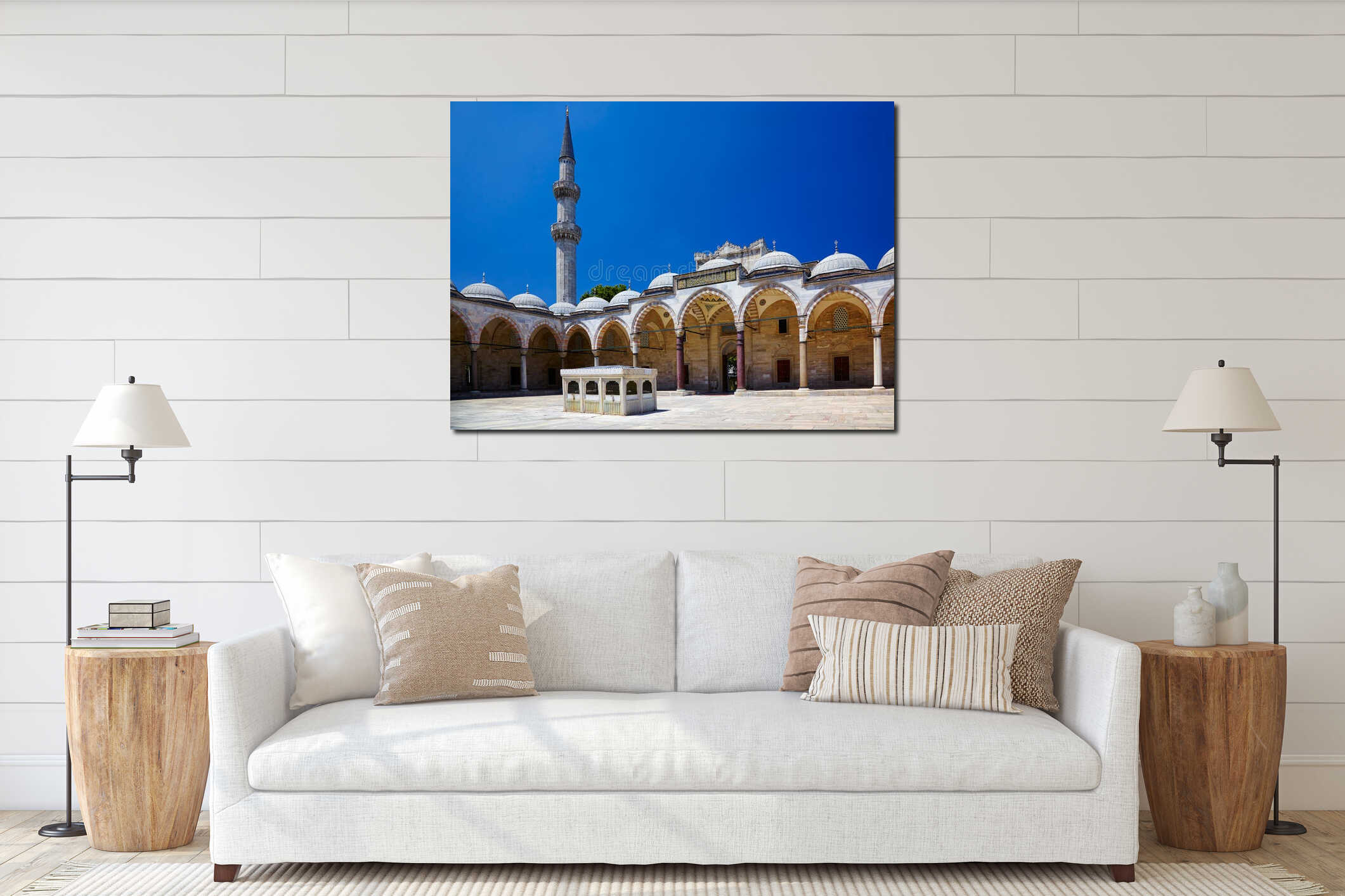 The inner courtyard of Suleymaniye Mosque, Istanbul interior mockup